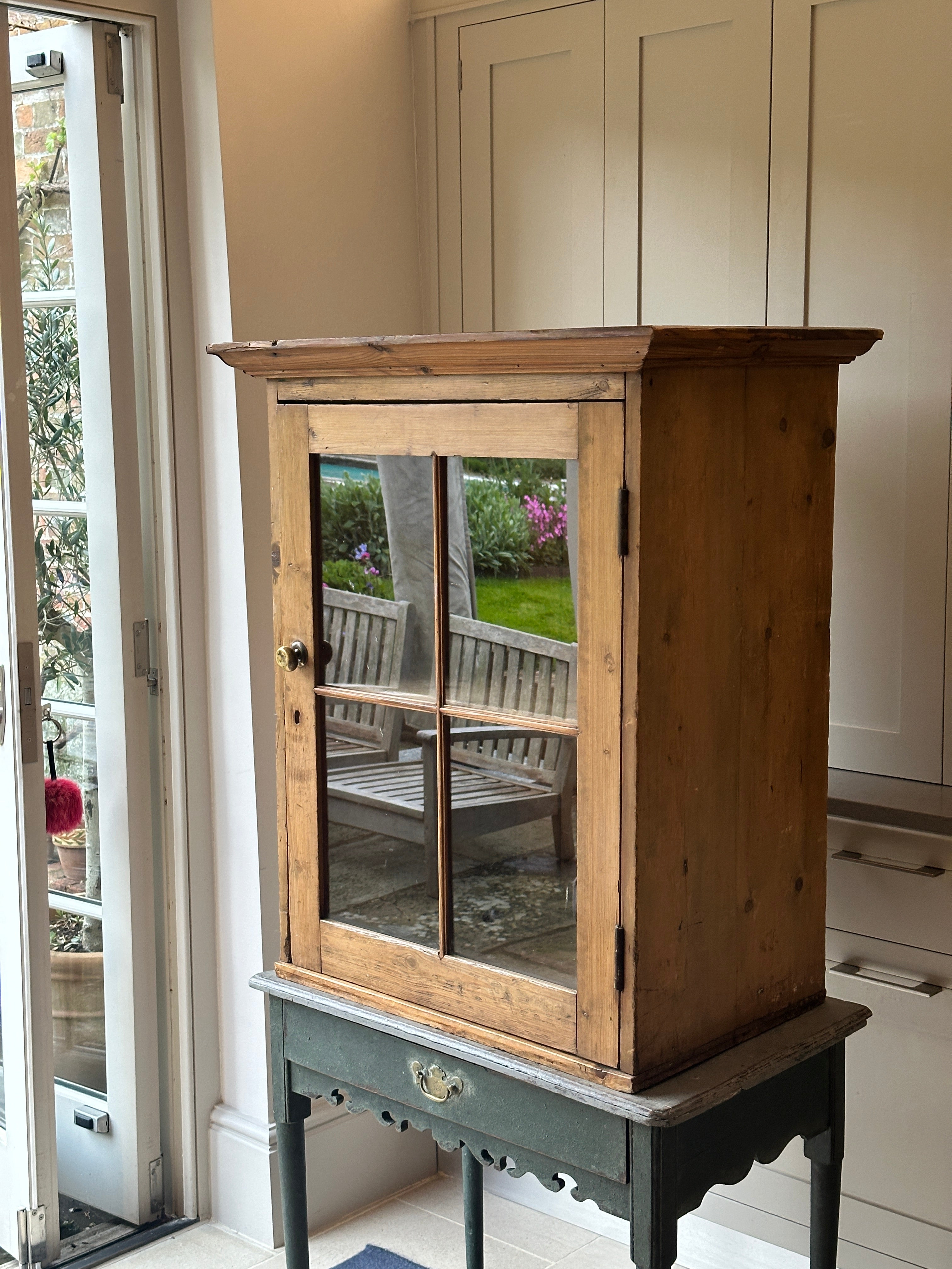 Victorian Pine Glazed Cupboard