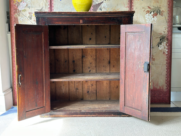 Antique Pine Cupboard with Glazed Painted Finish