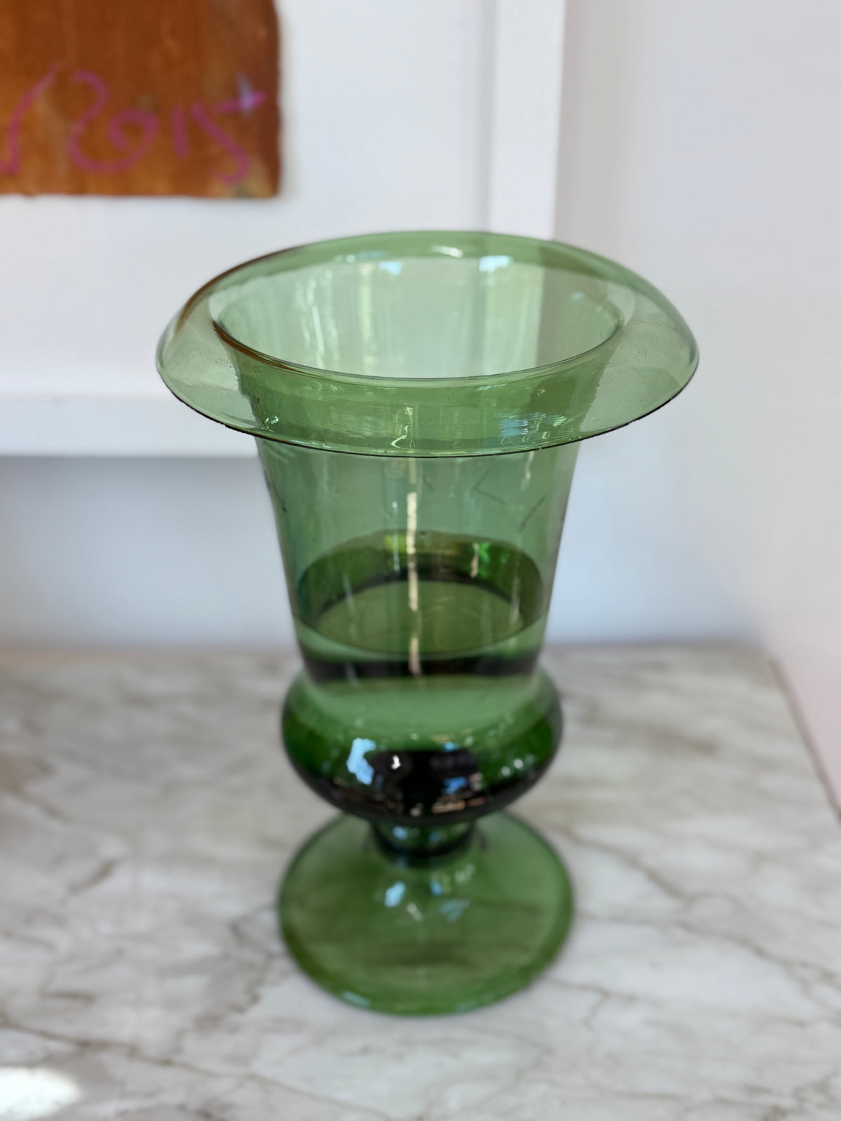 Vintage Green Glass Vase