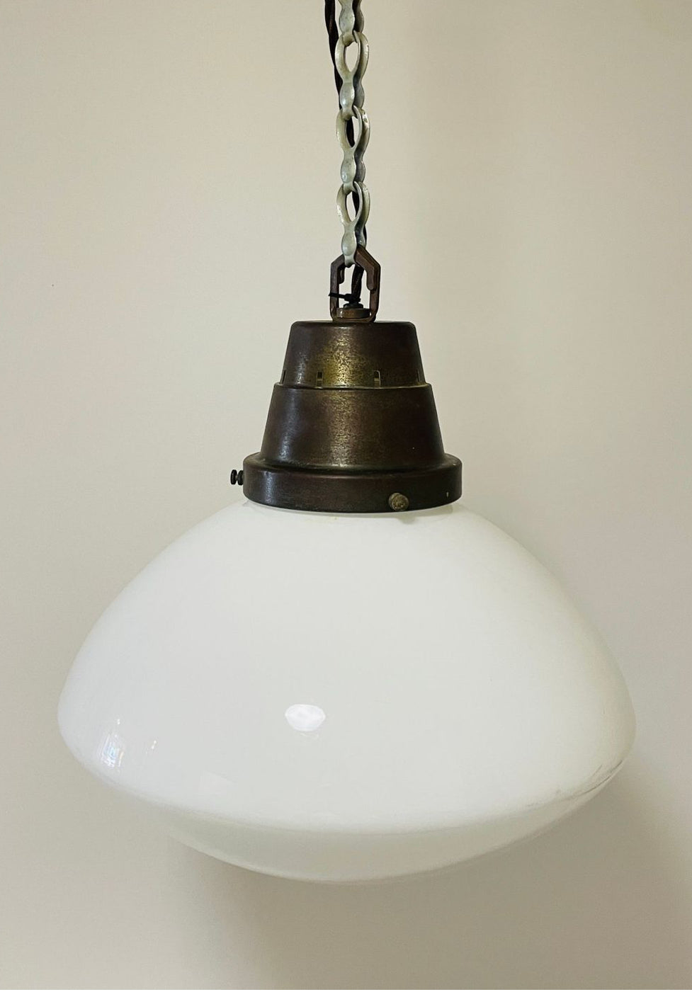 Set of 3 Large Opaline Pendant Lights