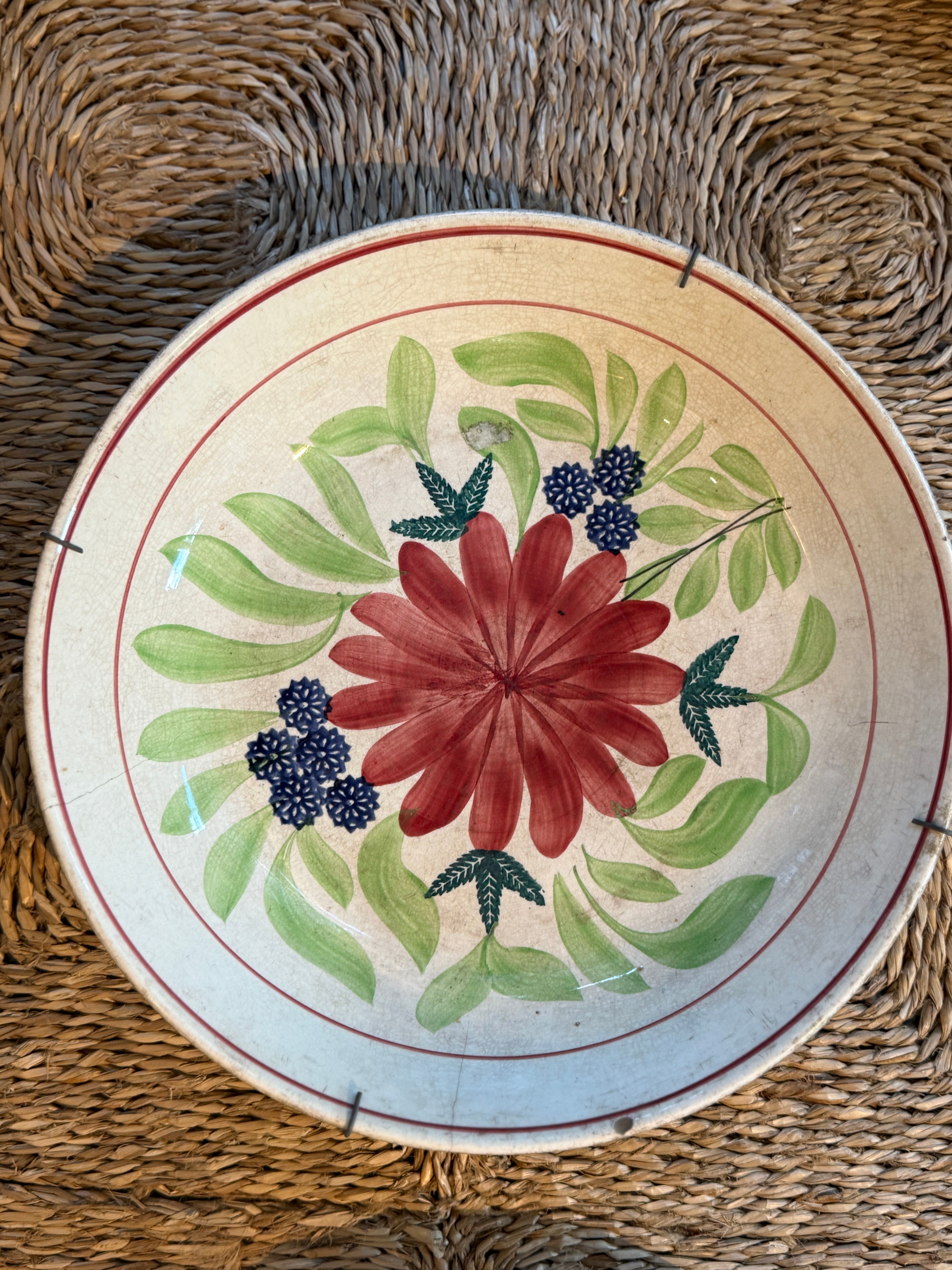 19th Century Dutch Glazed Ironstone Bowl from Ceylon/Sri Lanka