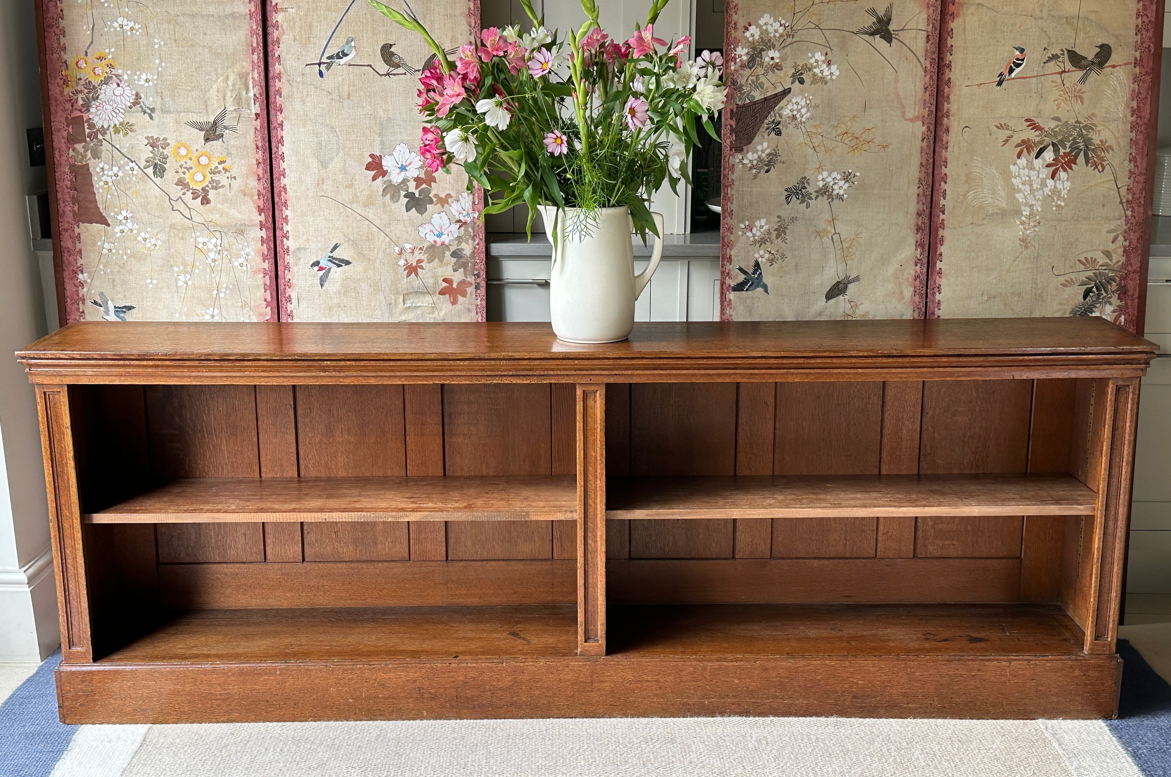 Solid Oak Low Library Bookcase