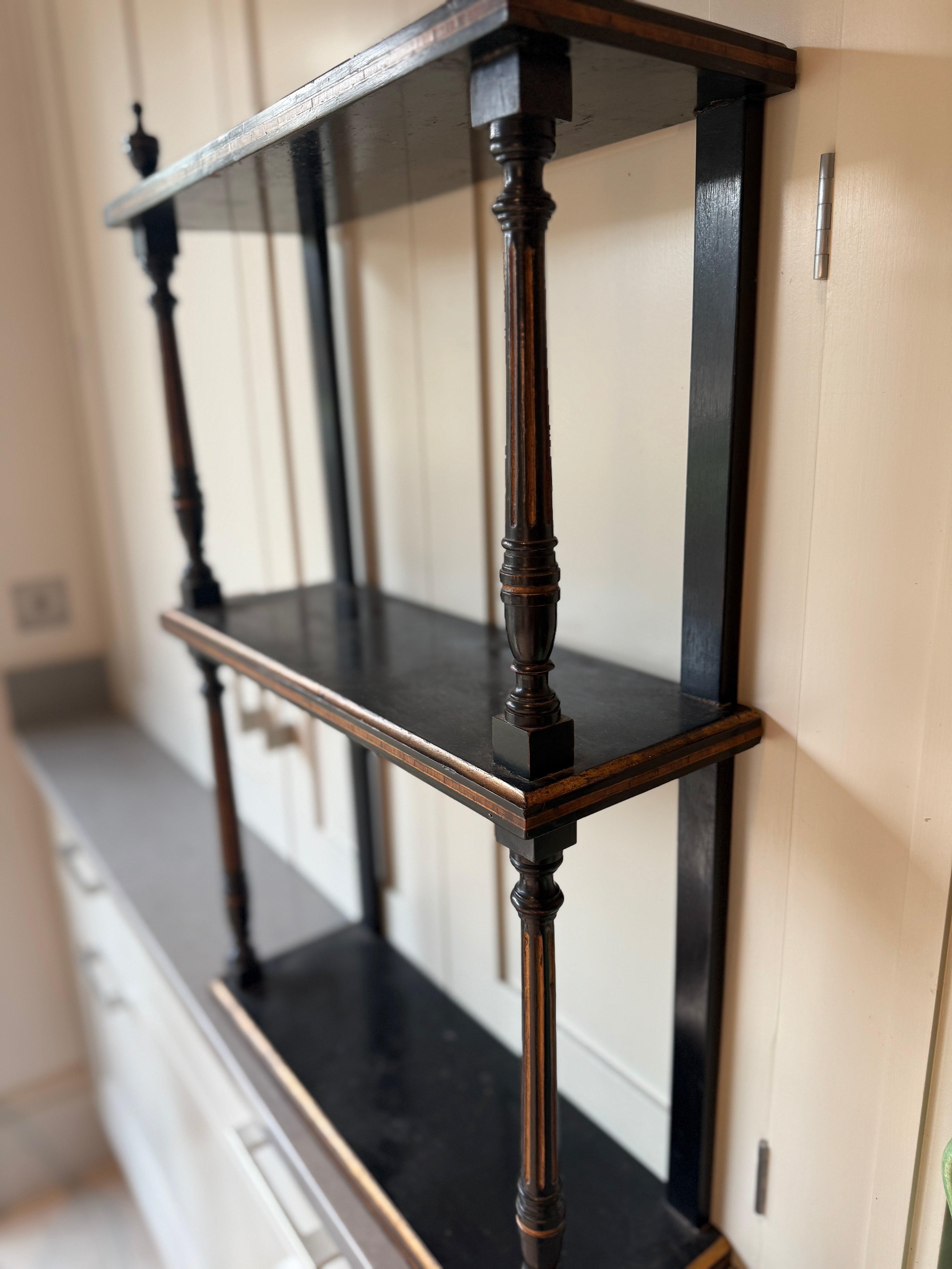 Small Ebonised Wall Shelves