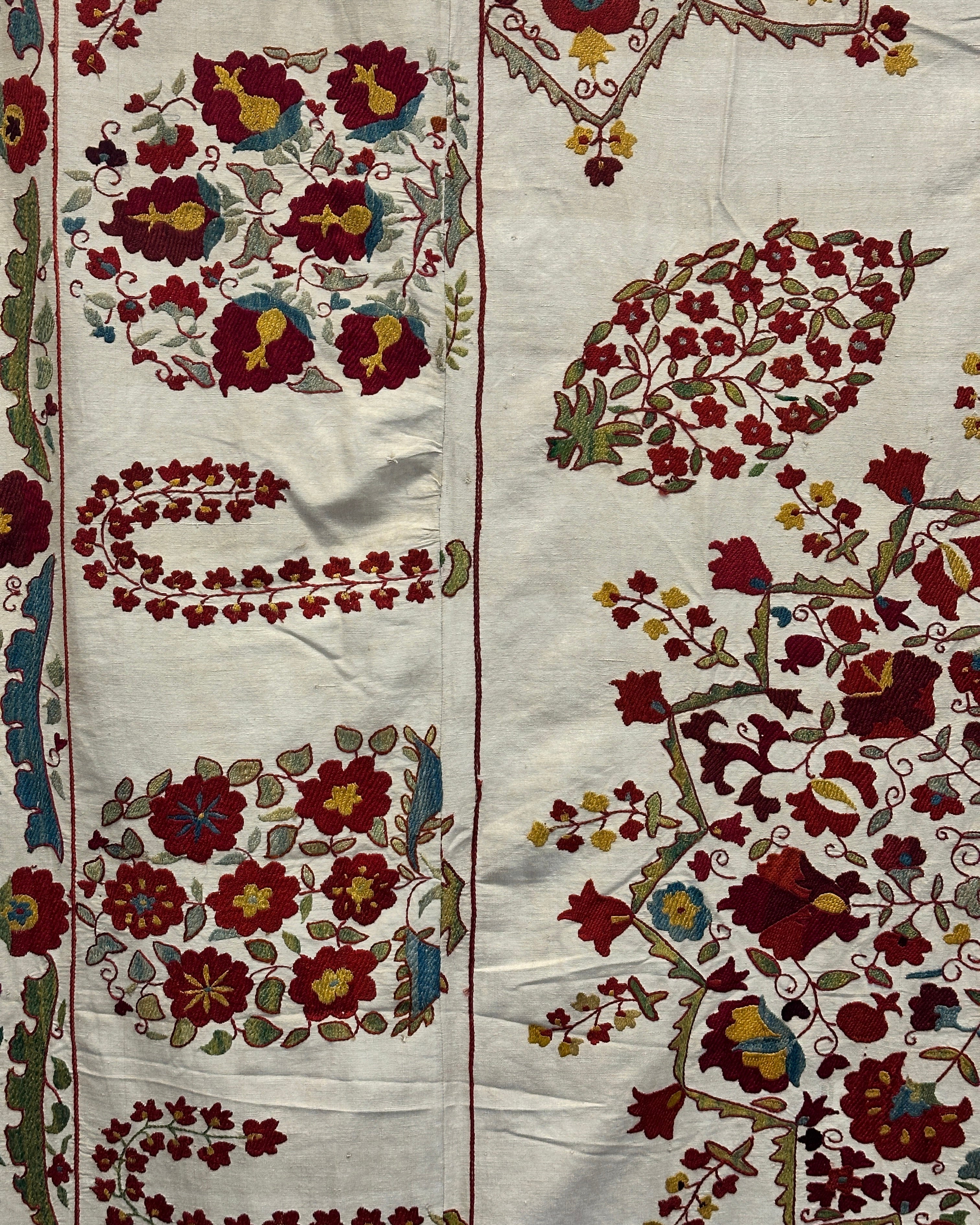 Large Antique Silk on Cotton Suzani