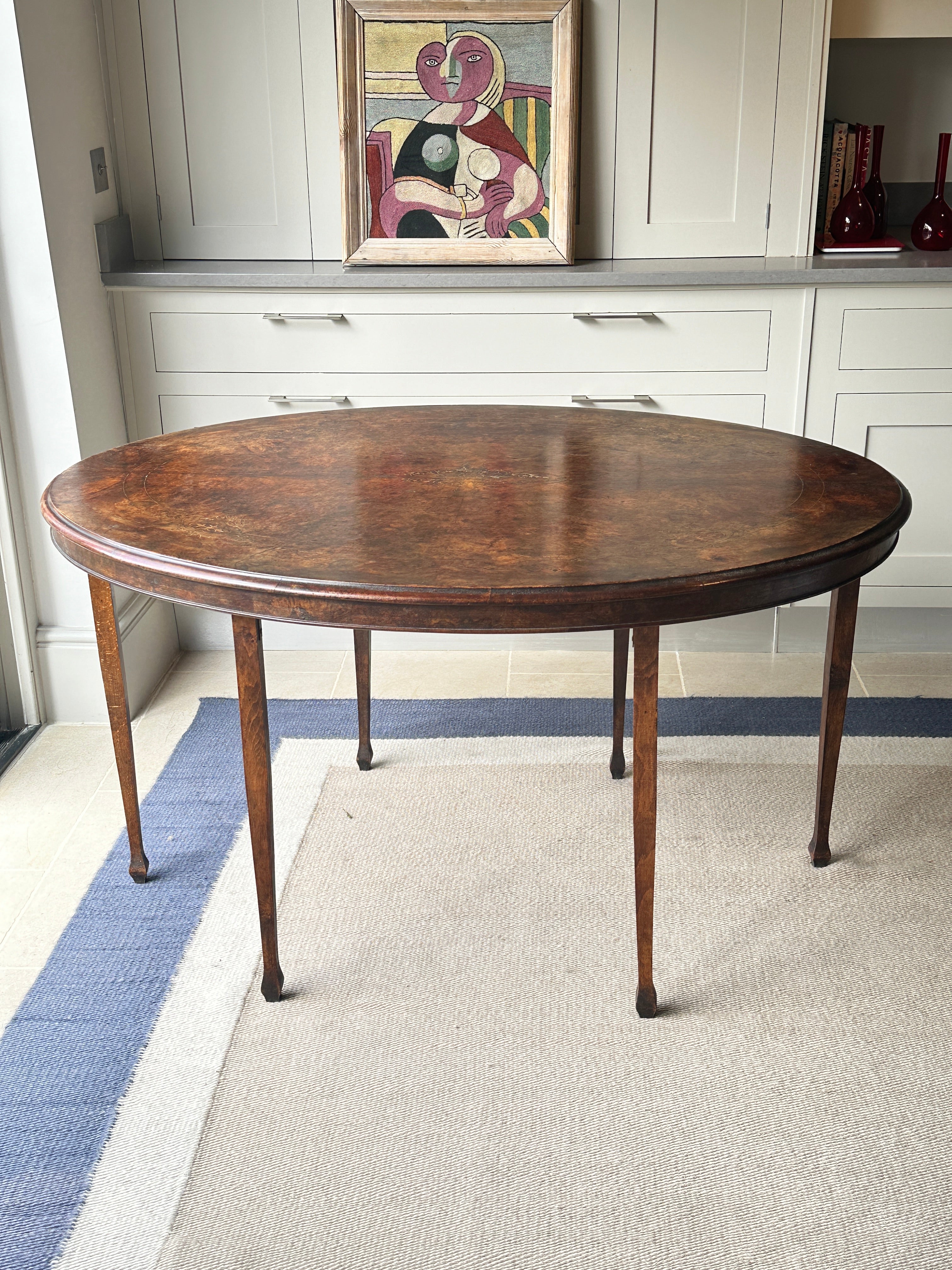 Lovely Oval Mahogany Centre Table with faded Marquetry Inlay