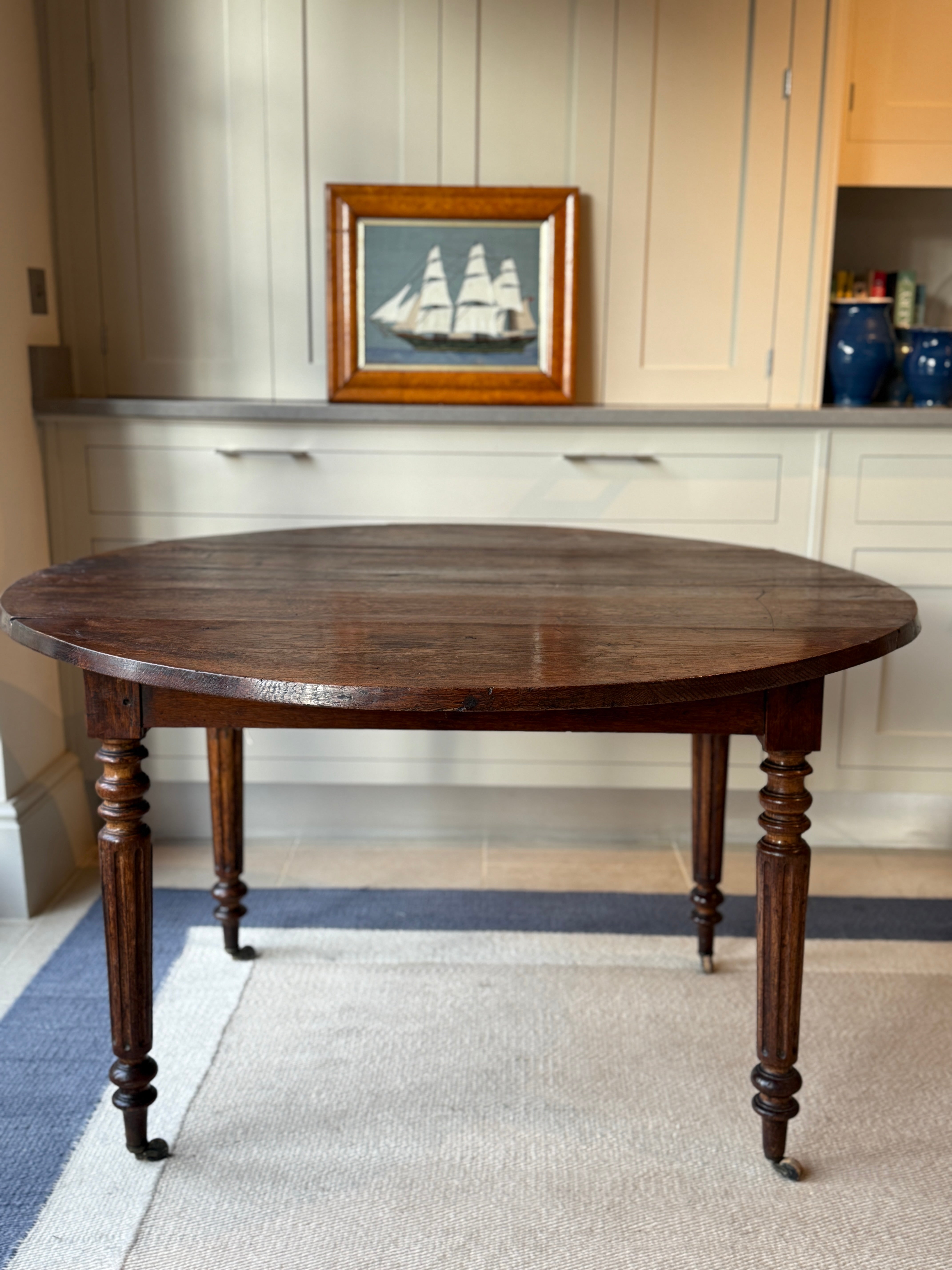 Large Walnut Drop Leaf Table - Circa 1840