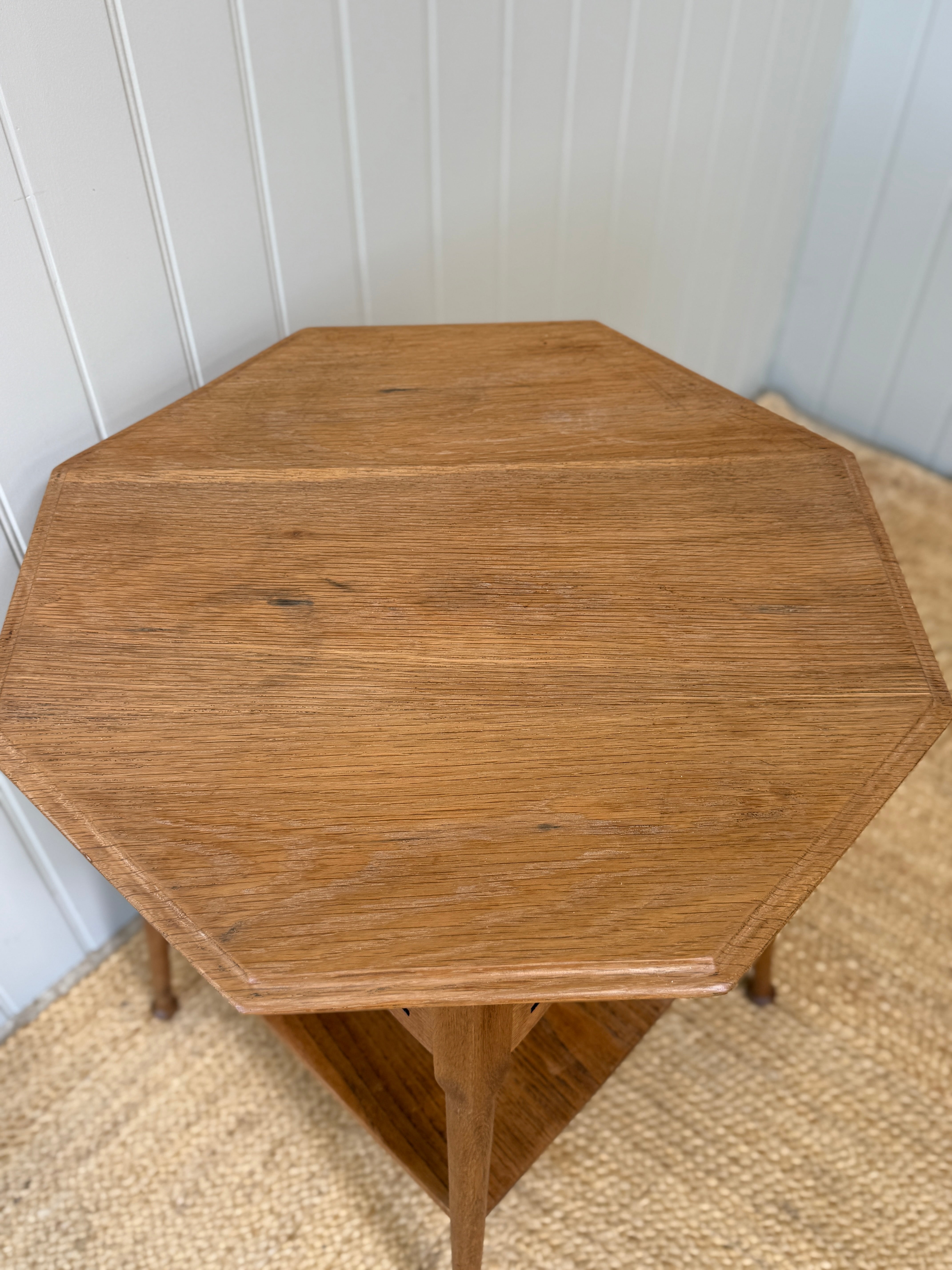 Early 20th Century Honeyed Oak Octagonal Two-Tier Occasional Table