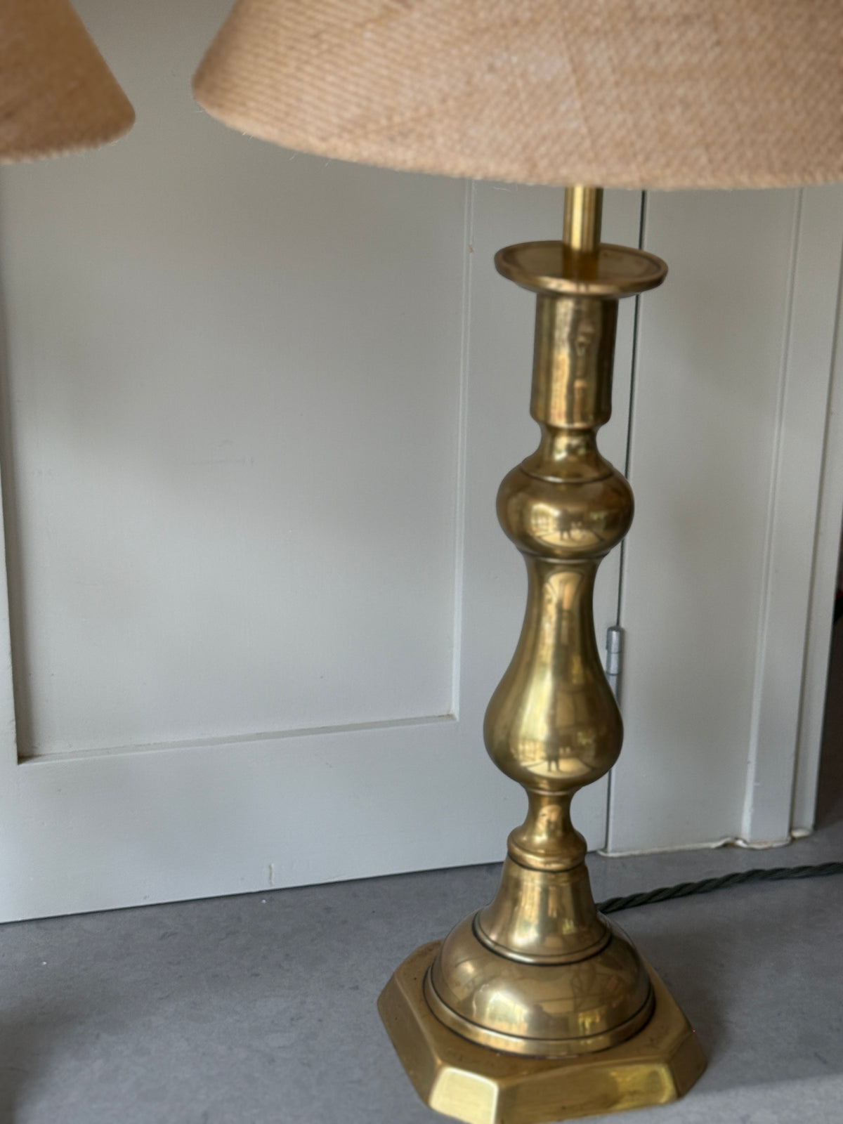 Pair of Tall Brass Table Lamps