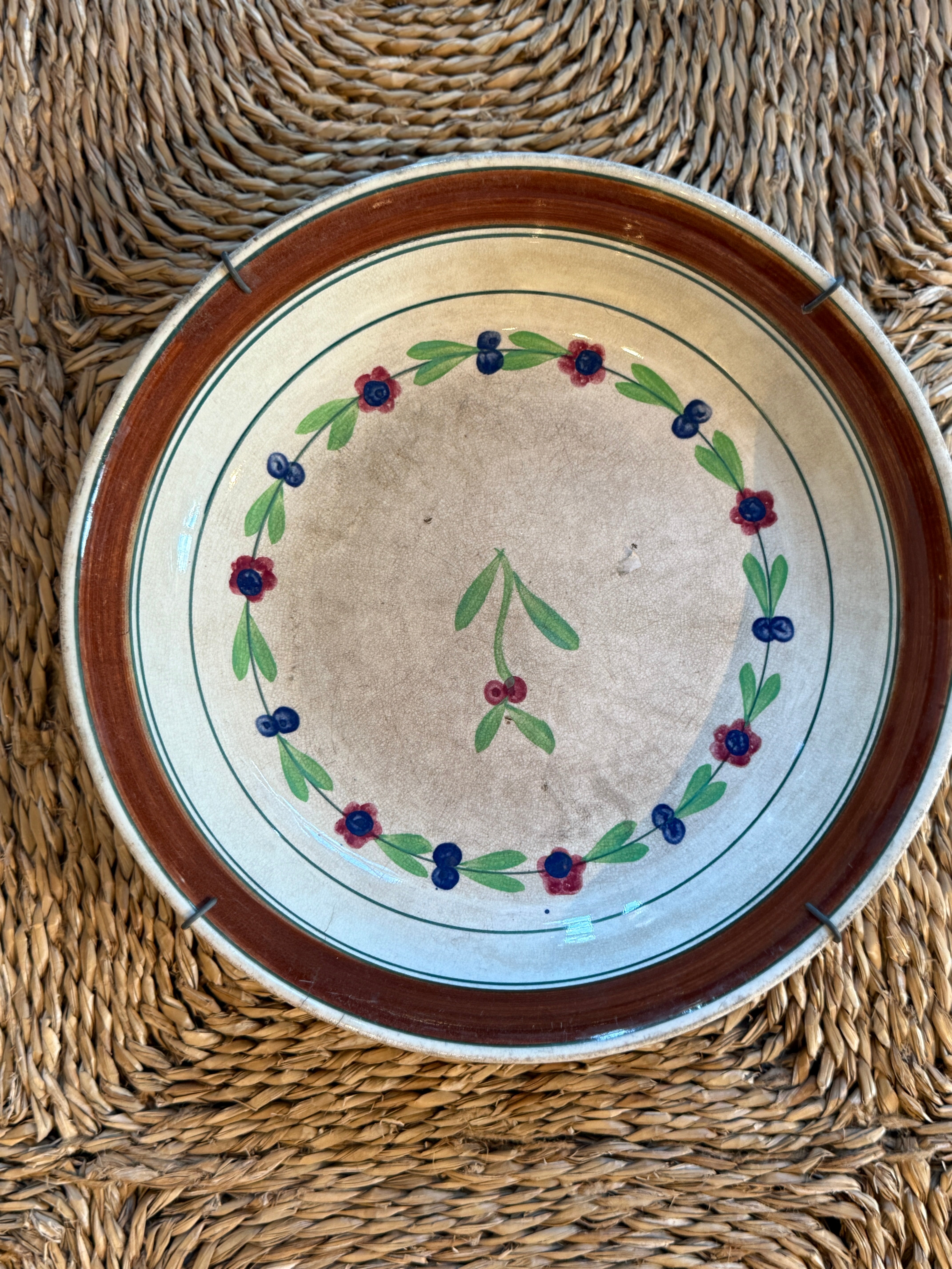 19th Century Dutch Glazed Ironstone Bowl from Ceylon/Sri Lanka