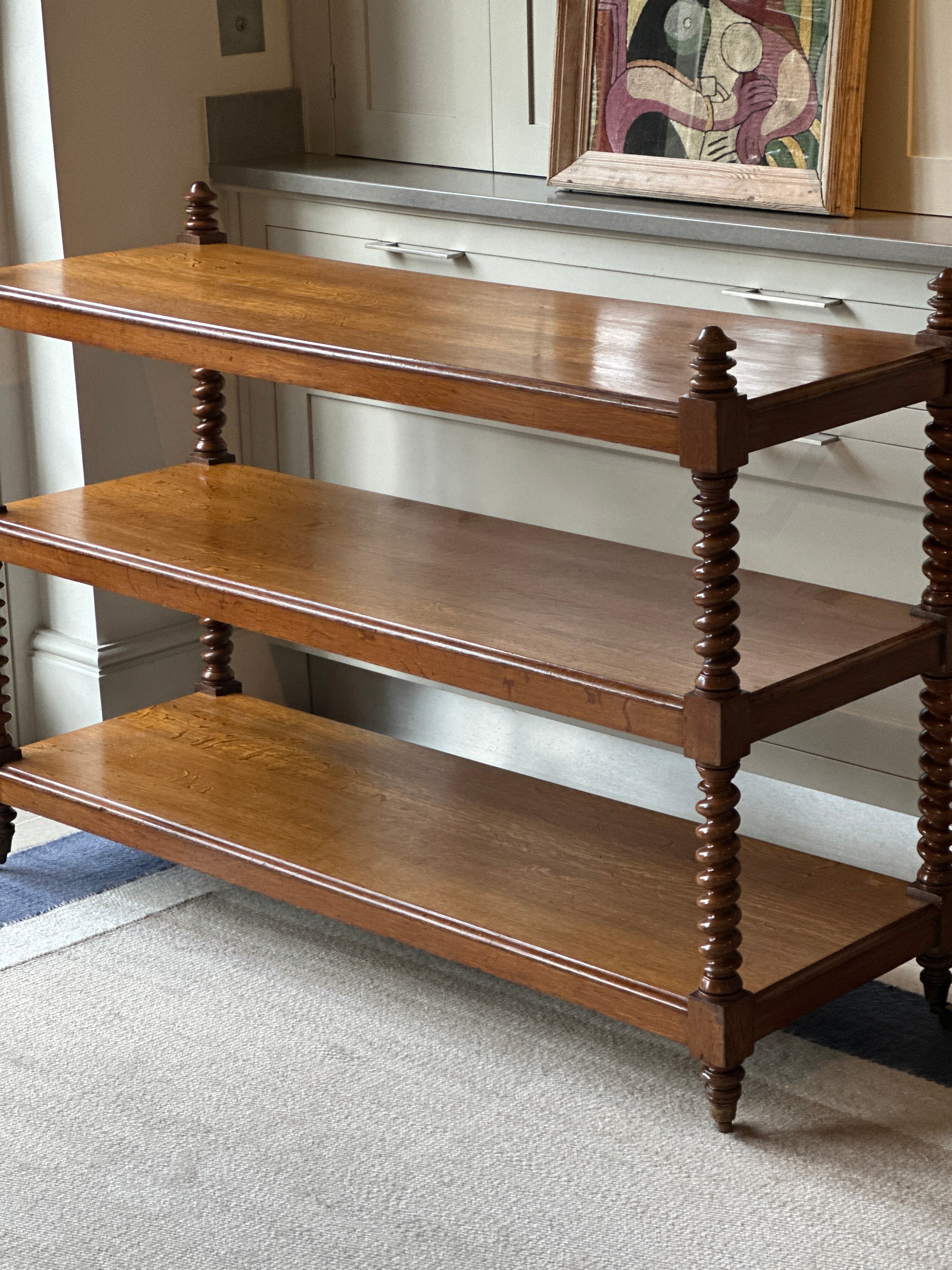 Amazing English Oak Buffet on Brass Castors