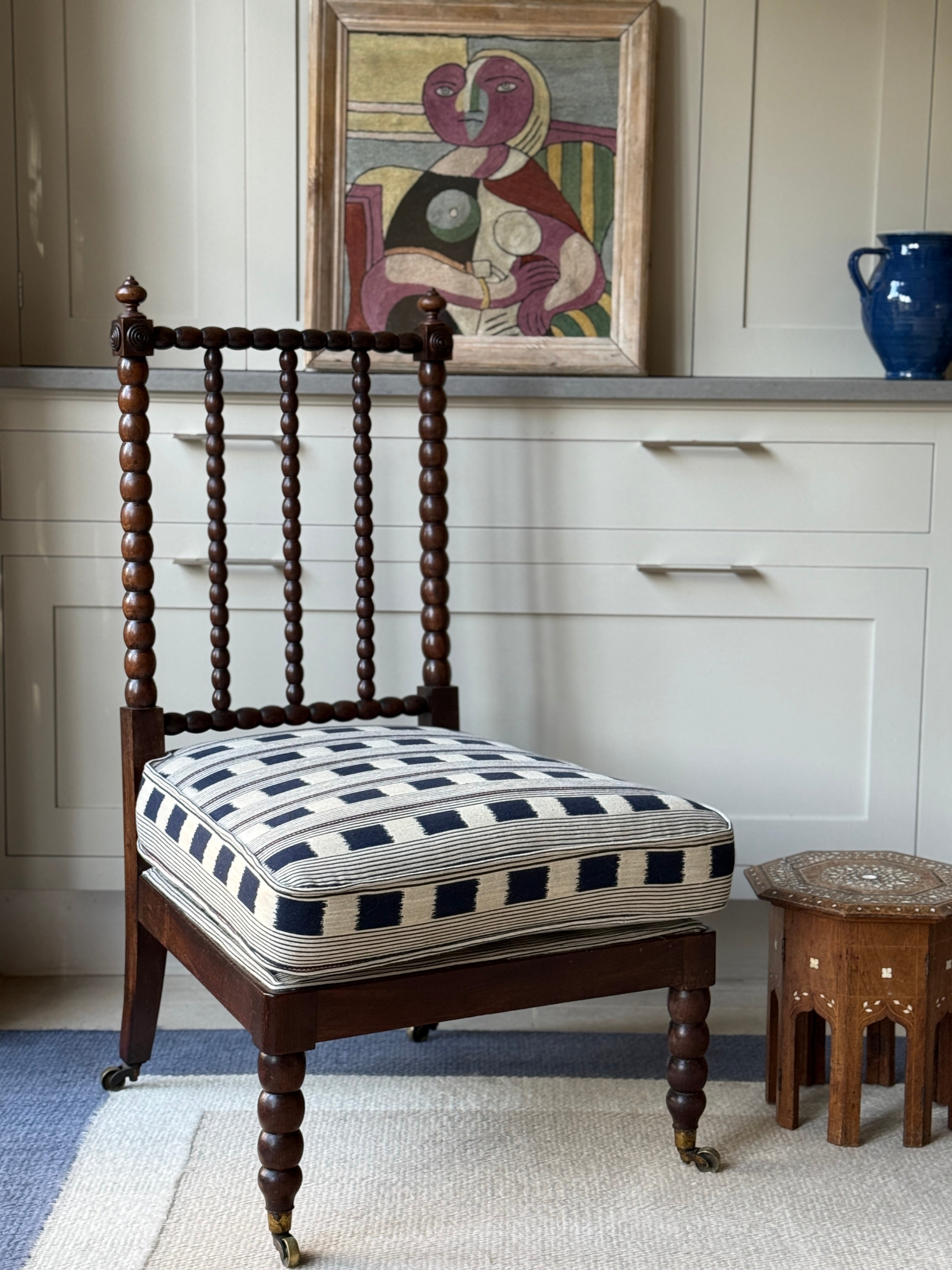 Regency Bobbin Chair in Lost & Found Navy