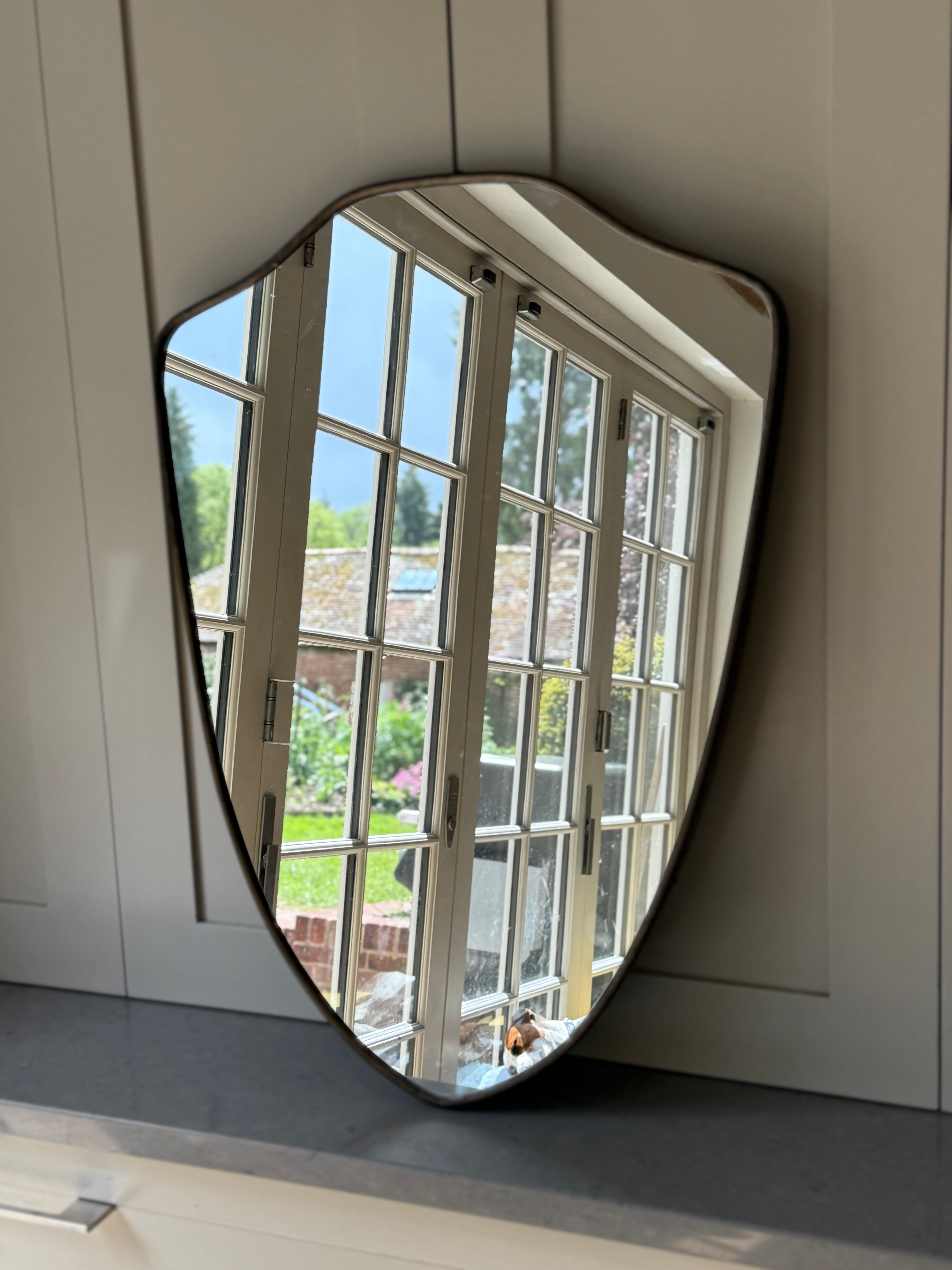 Small Brass Shield Mirror (66x48.5cm)