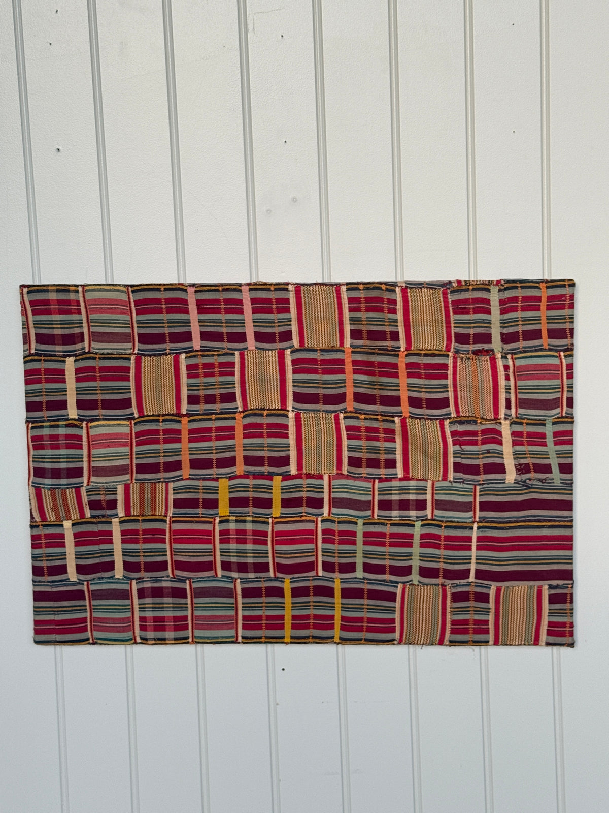 Framed Orange Ewe Textile from Togo Ghana