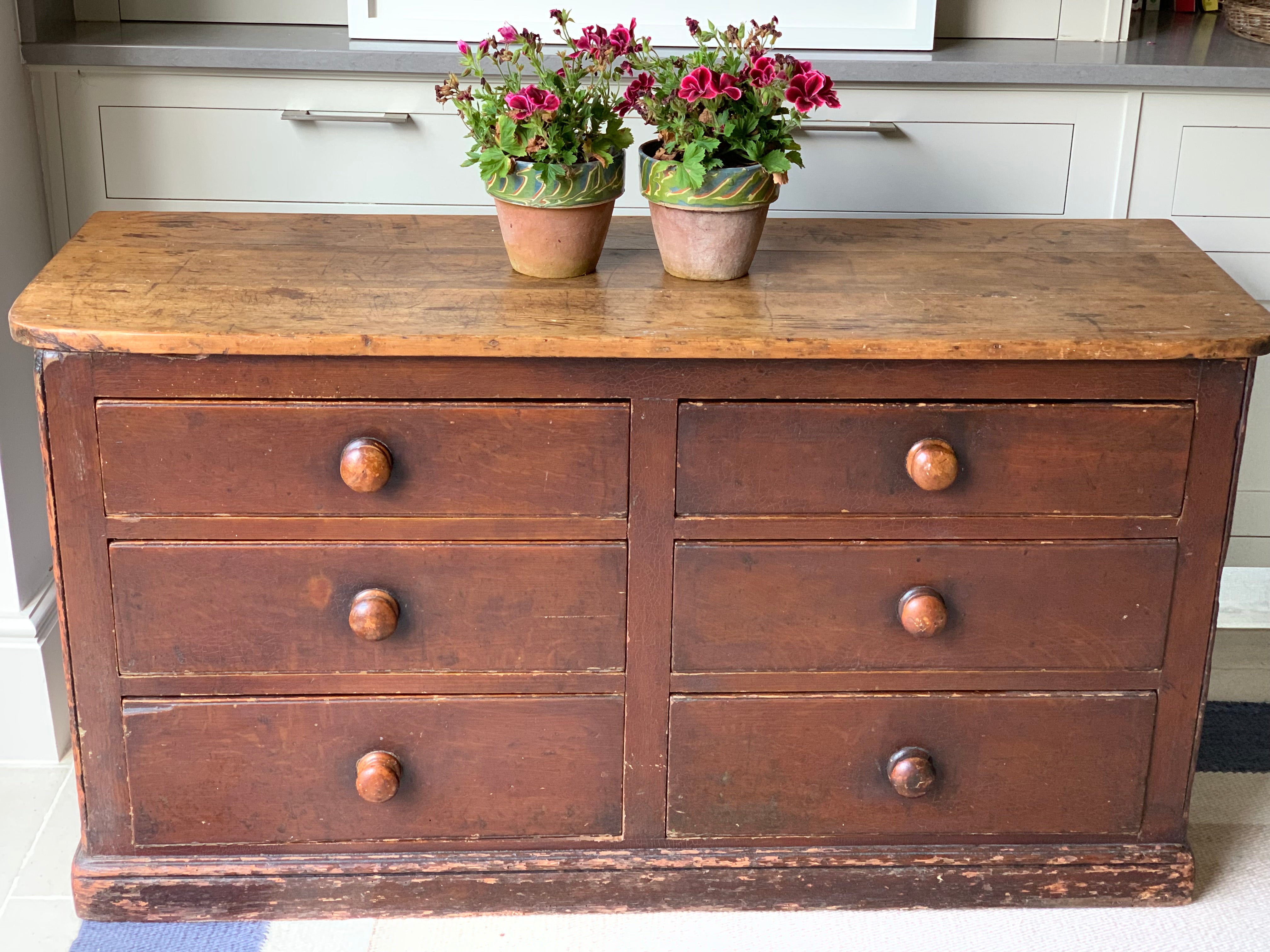 Antique Pine Haberdashers Chest of Drawers