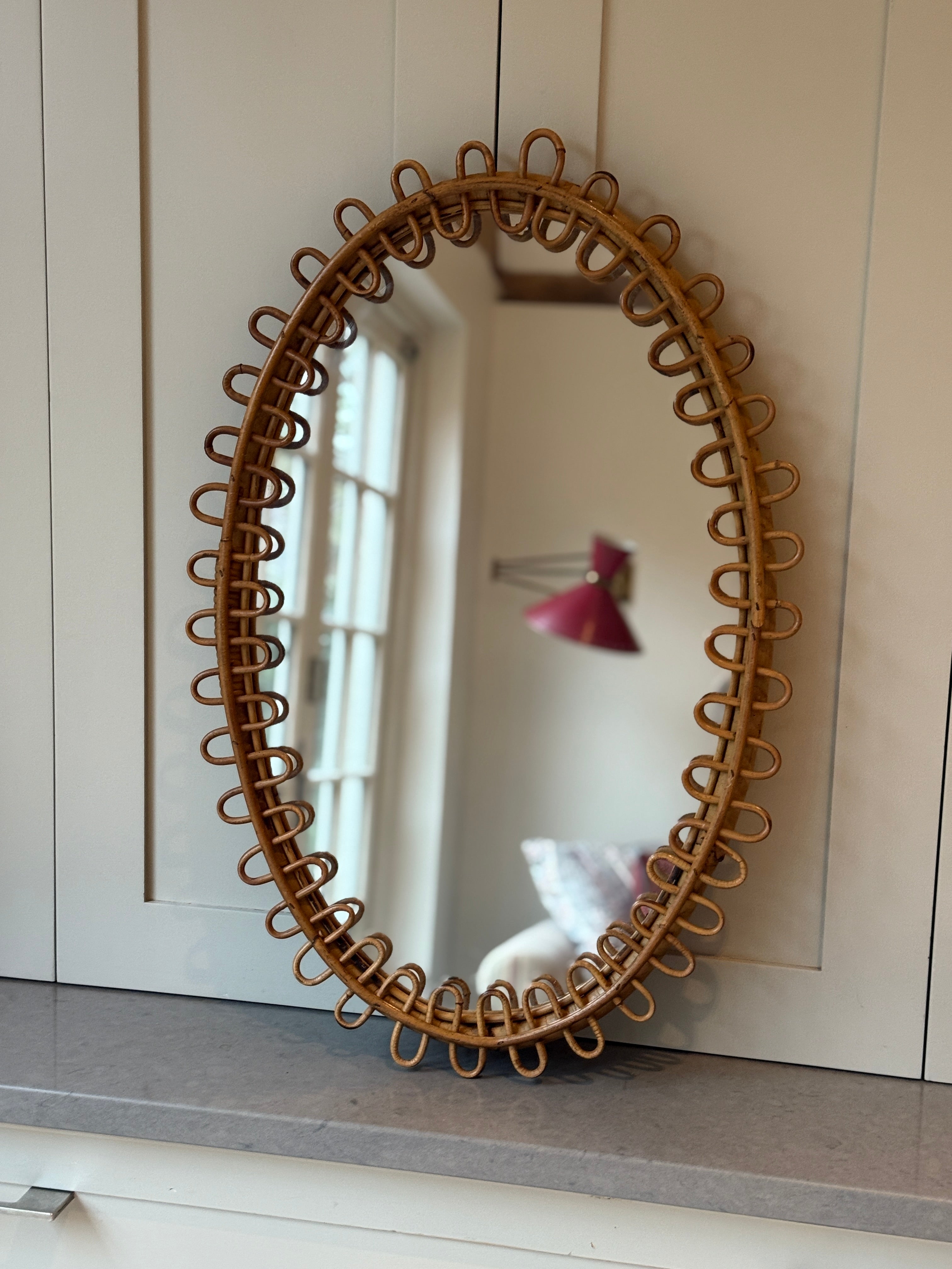 Oval Cane Albini Mirror