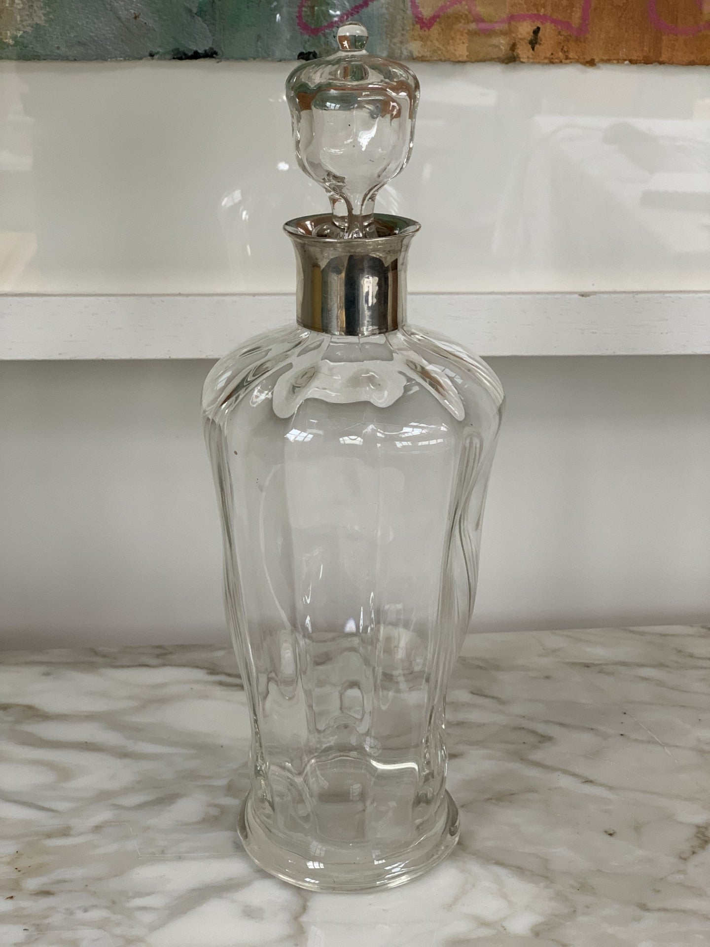 Crystal Decanter with Silver Collar