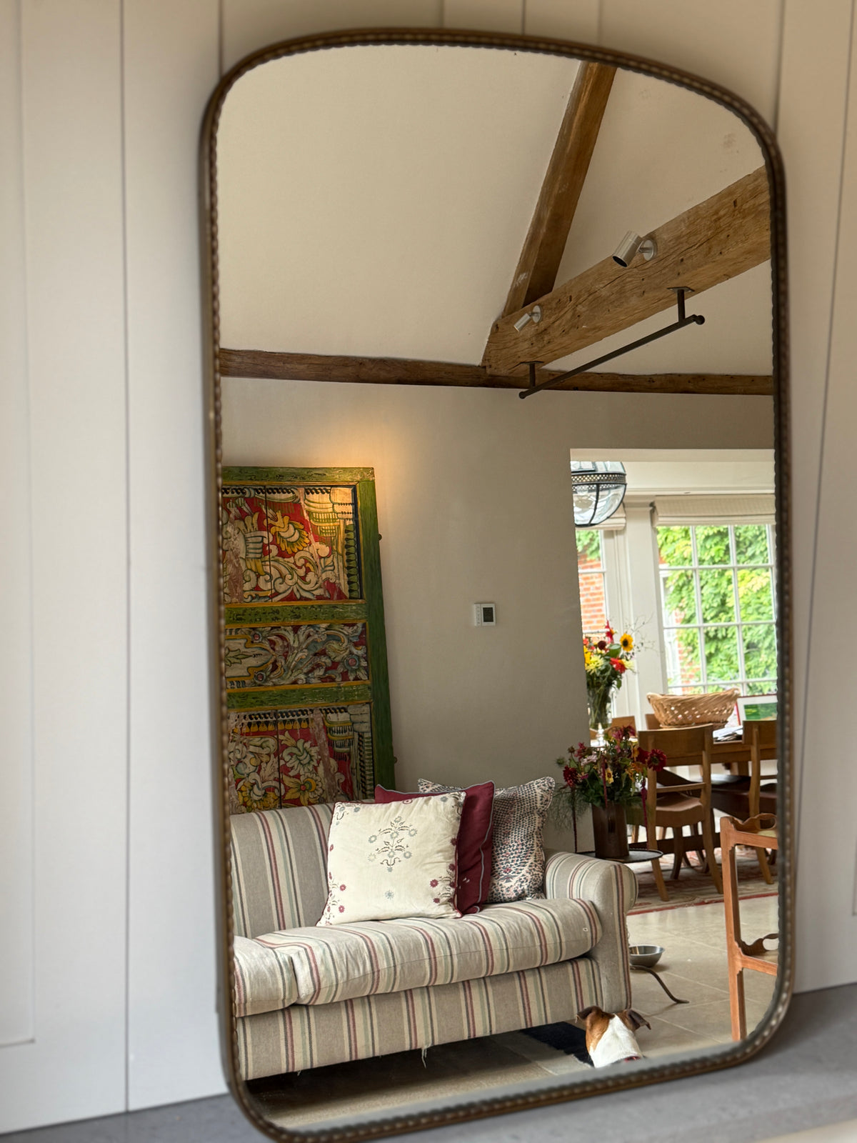 Italy Brass Shield Mirror with Rope Edge Border (90cm by 54cm)