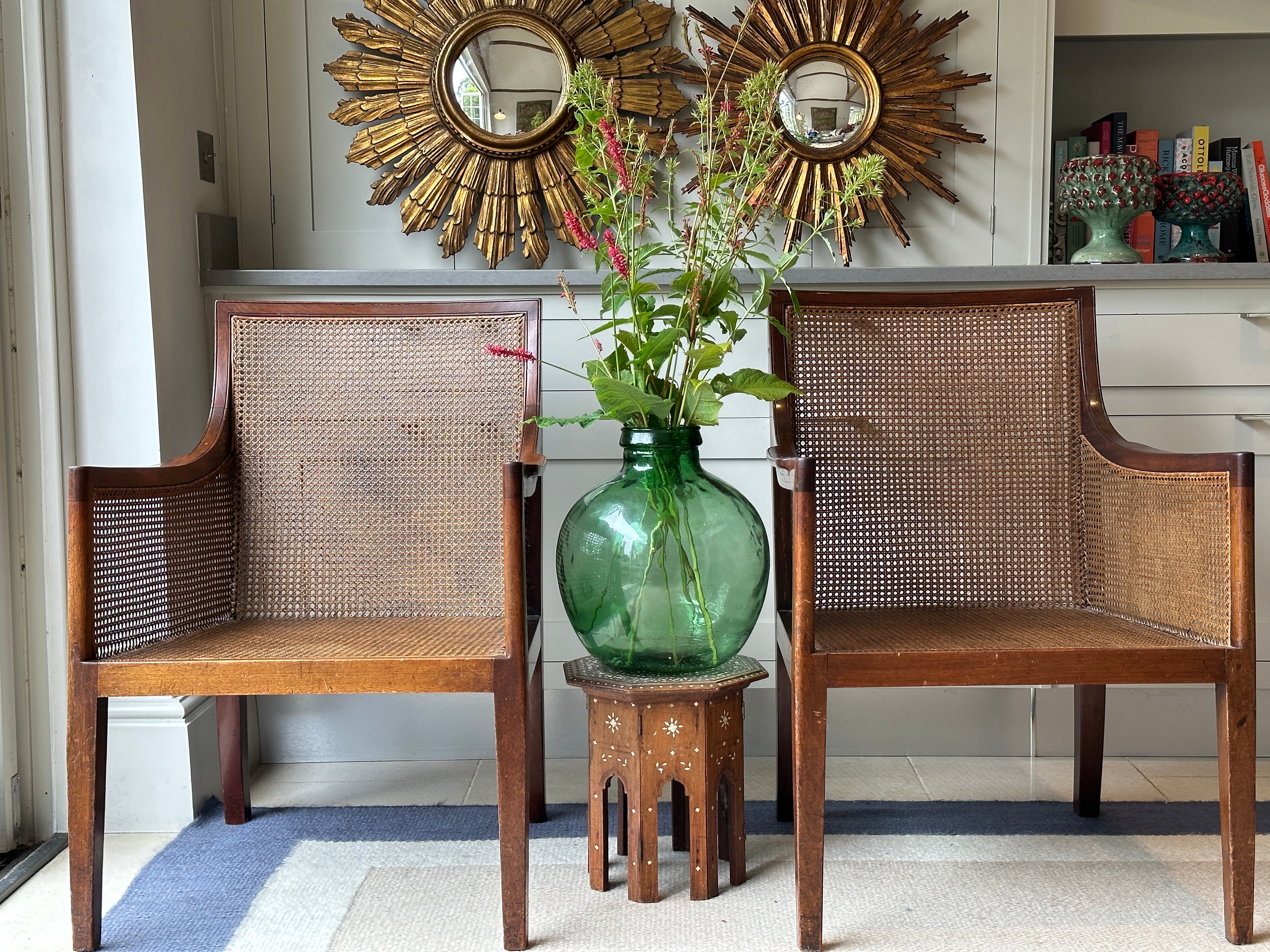 Pair of late 19th Century Mahogany Bergere Chairs