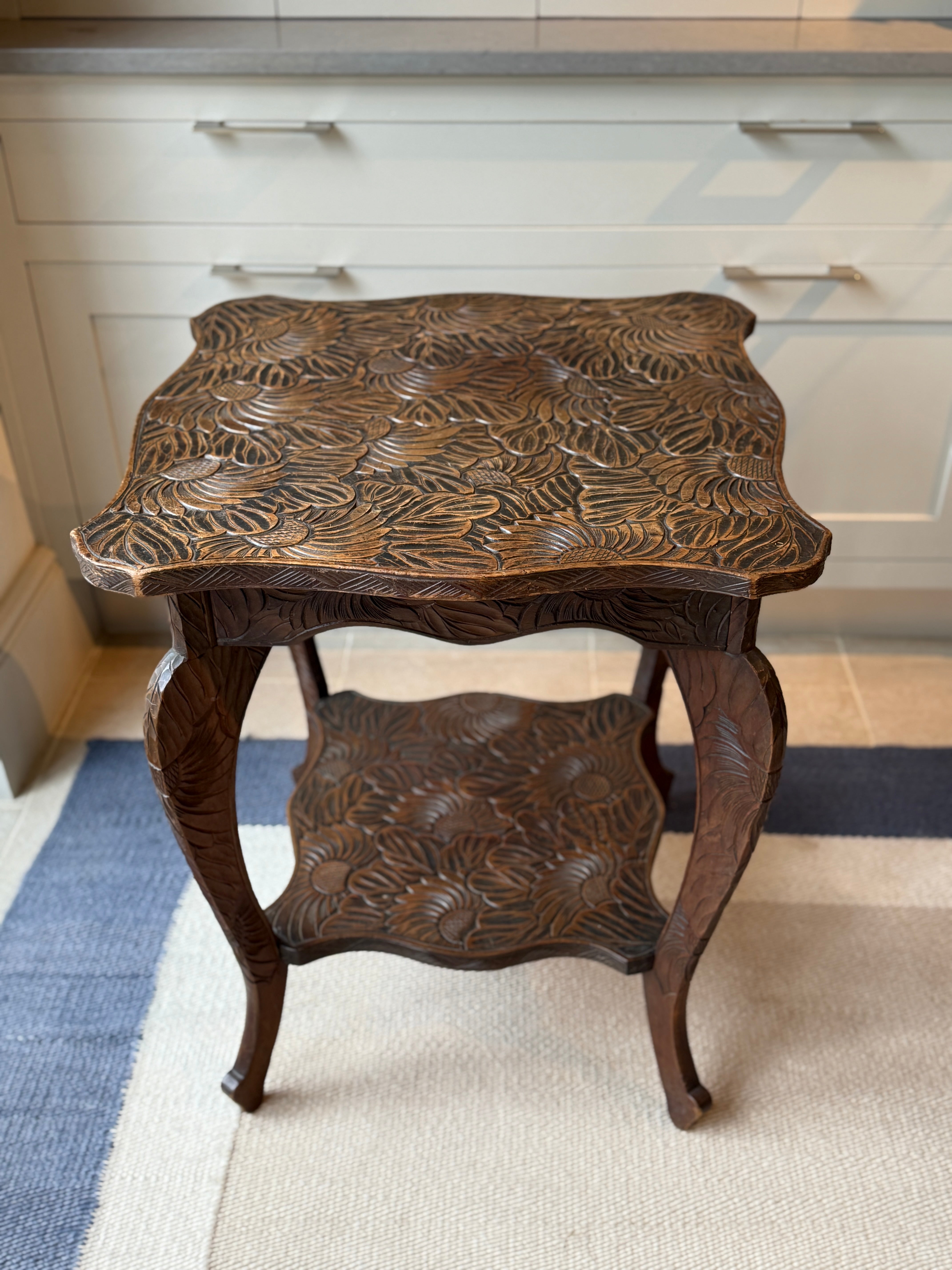 Japanese Carved Wood Table by Liberty & Co - circa 1930
