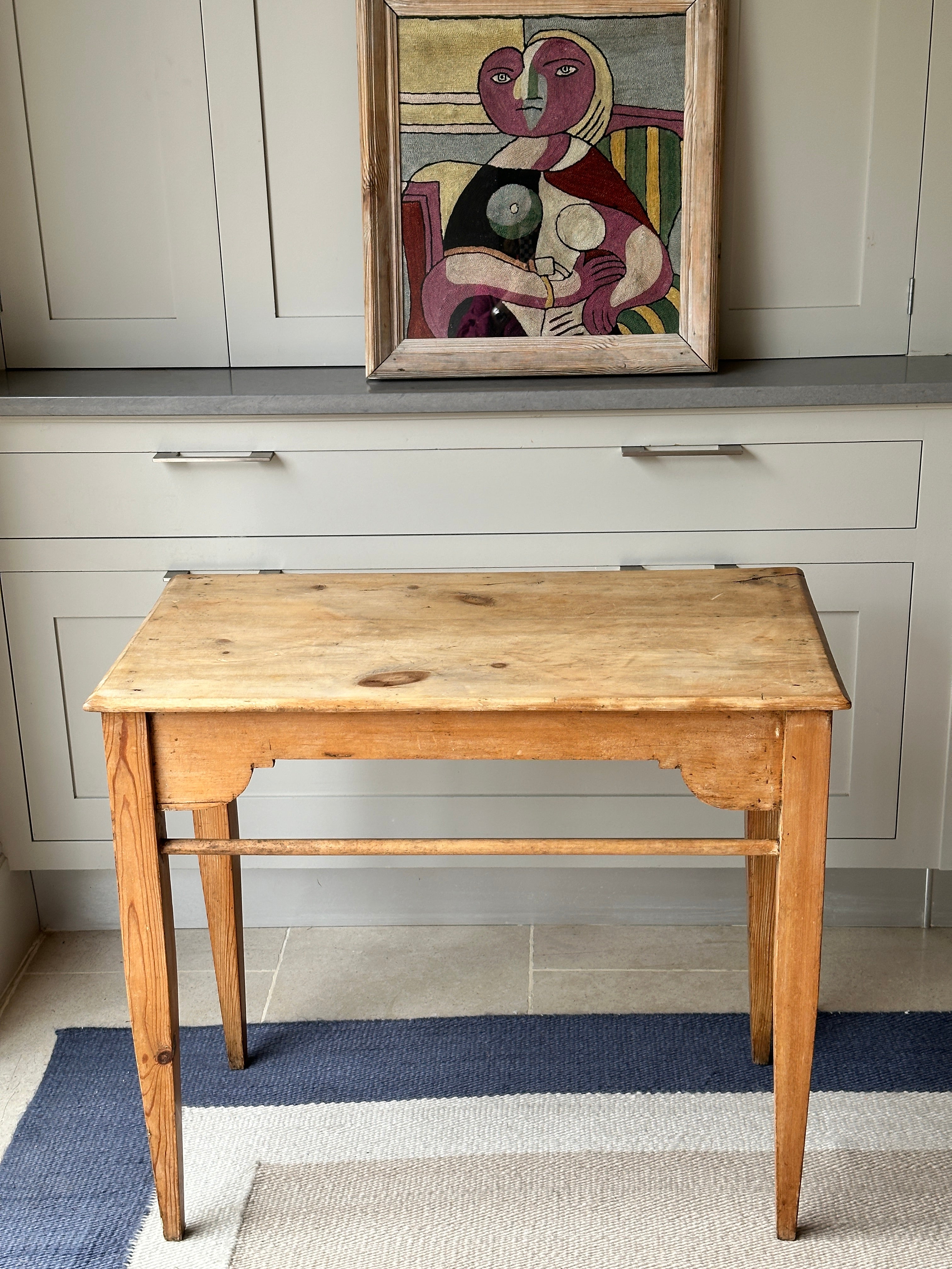 Lovely Antique Pine Table with Rail