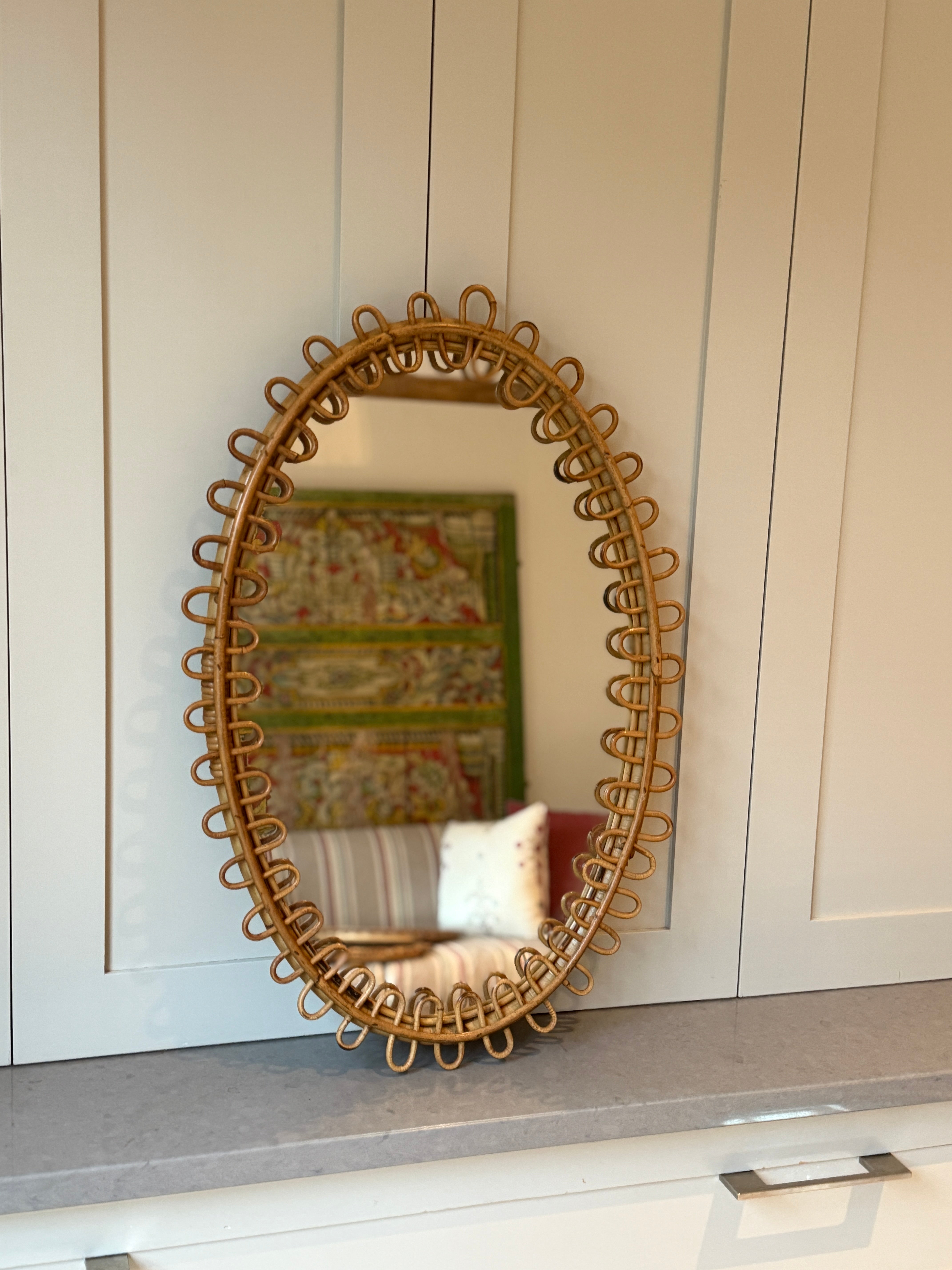 Oval Cane Albini Mirror