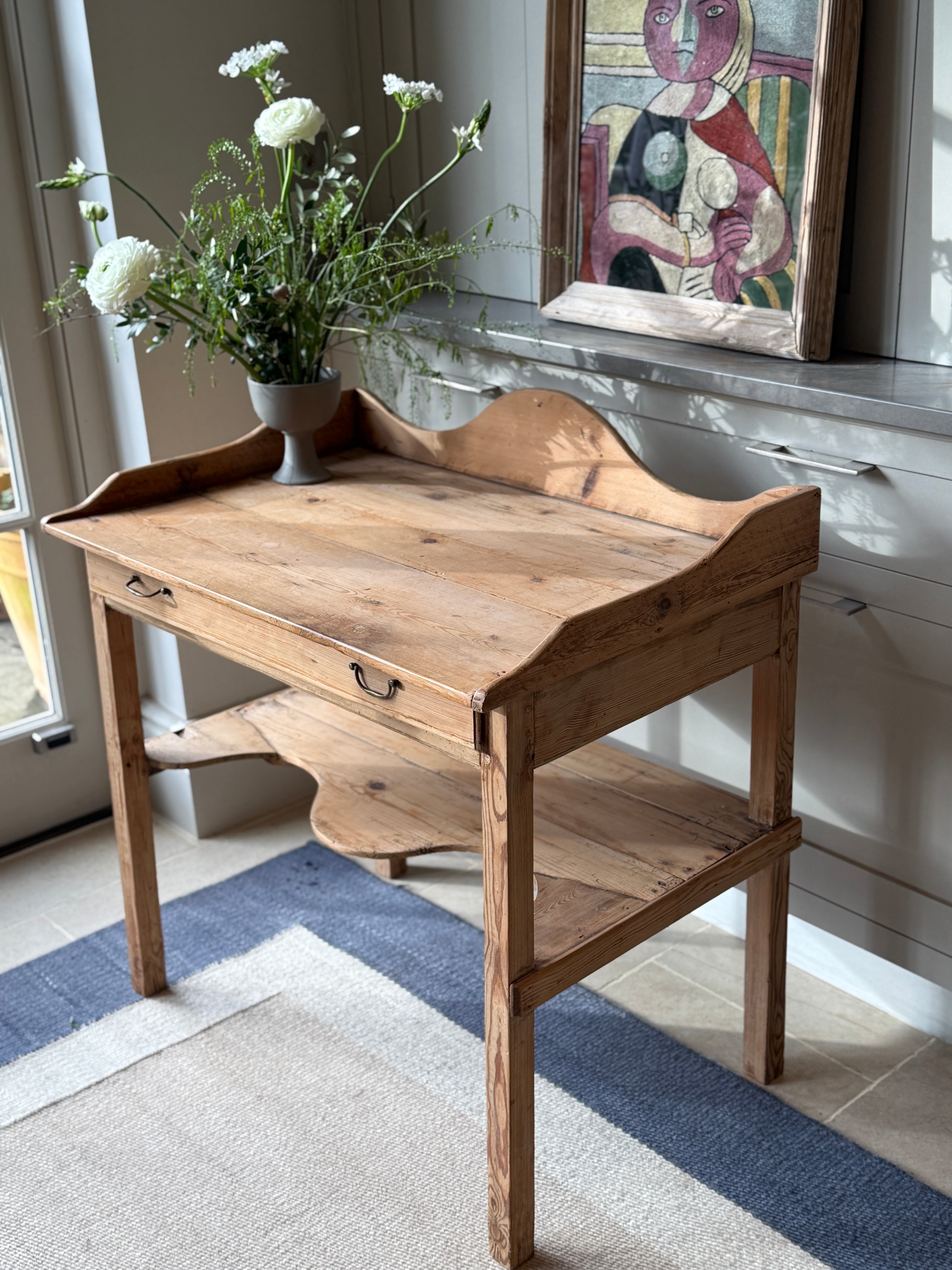 Antique Pine Washstand with shelf