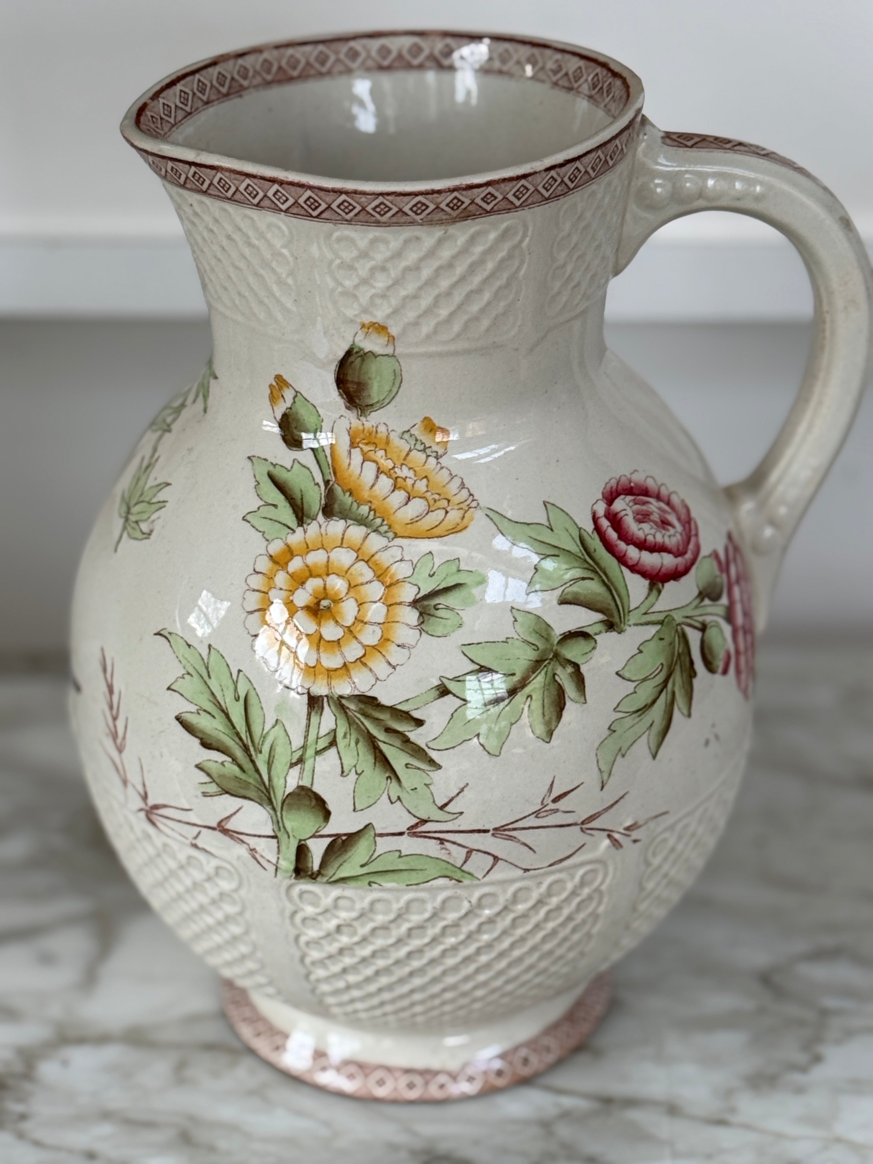 Pretty Victorian Floral Water Jug