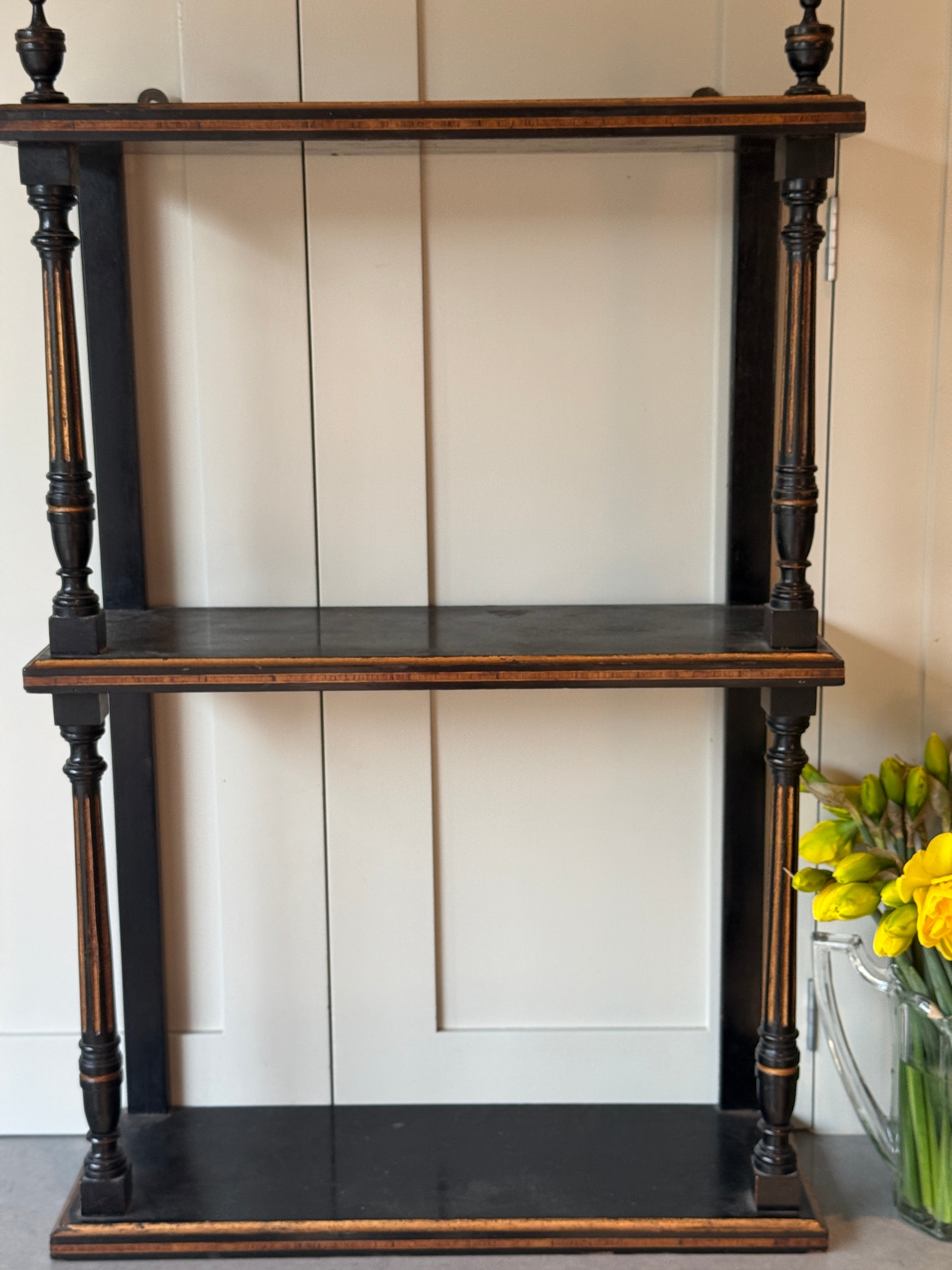 Small Ebonised Wall Shelves