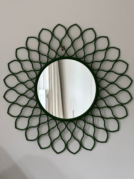 Reserved Green Painted Metal Mirror
