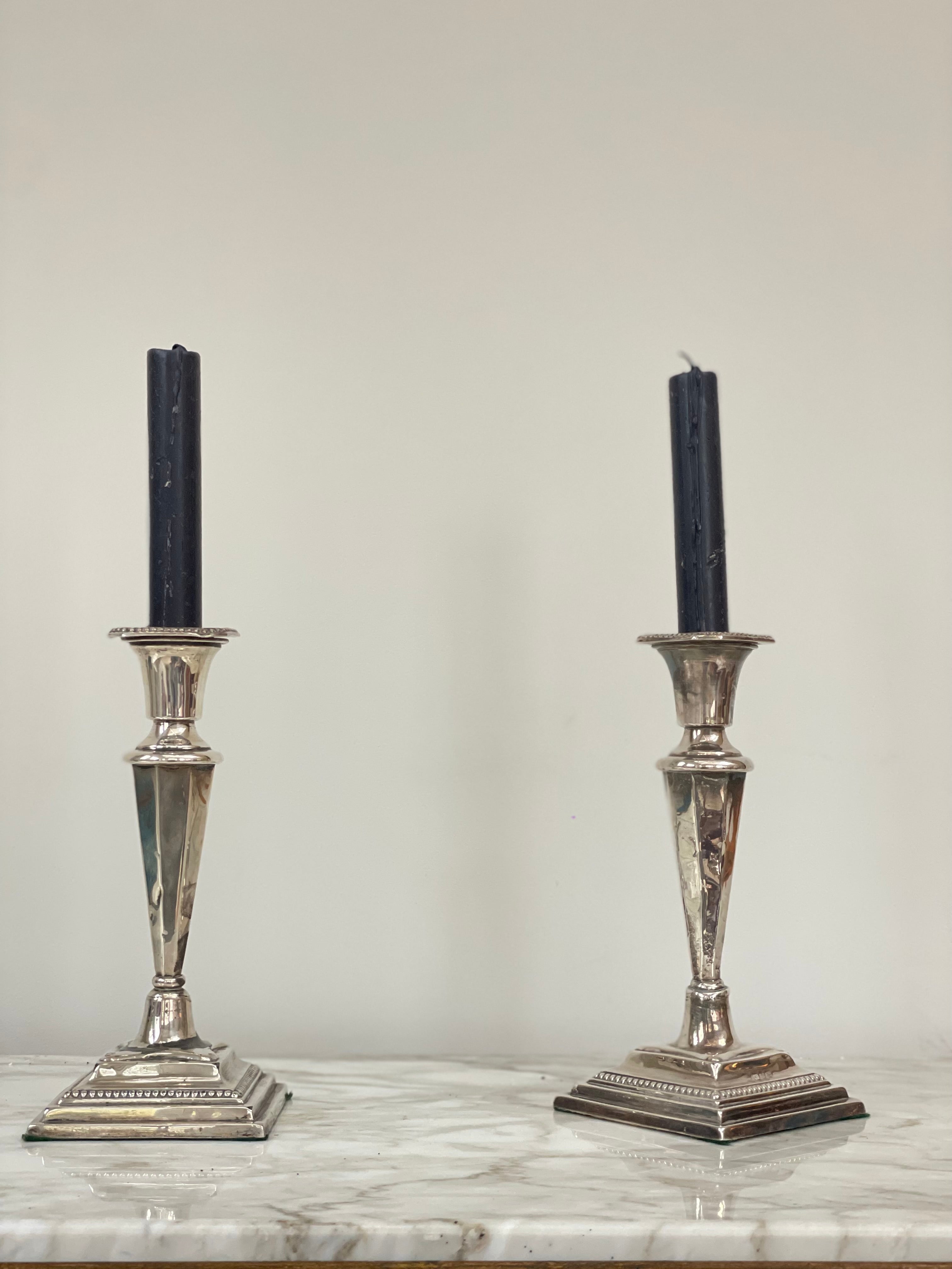 Pair of Silver Candlesticks