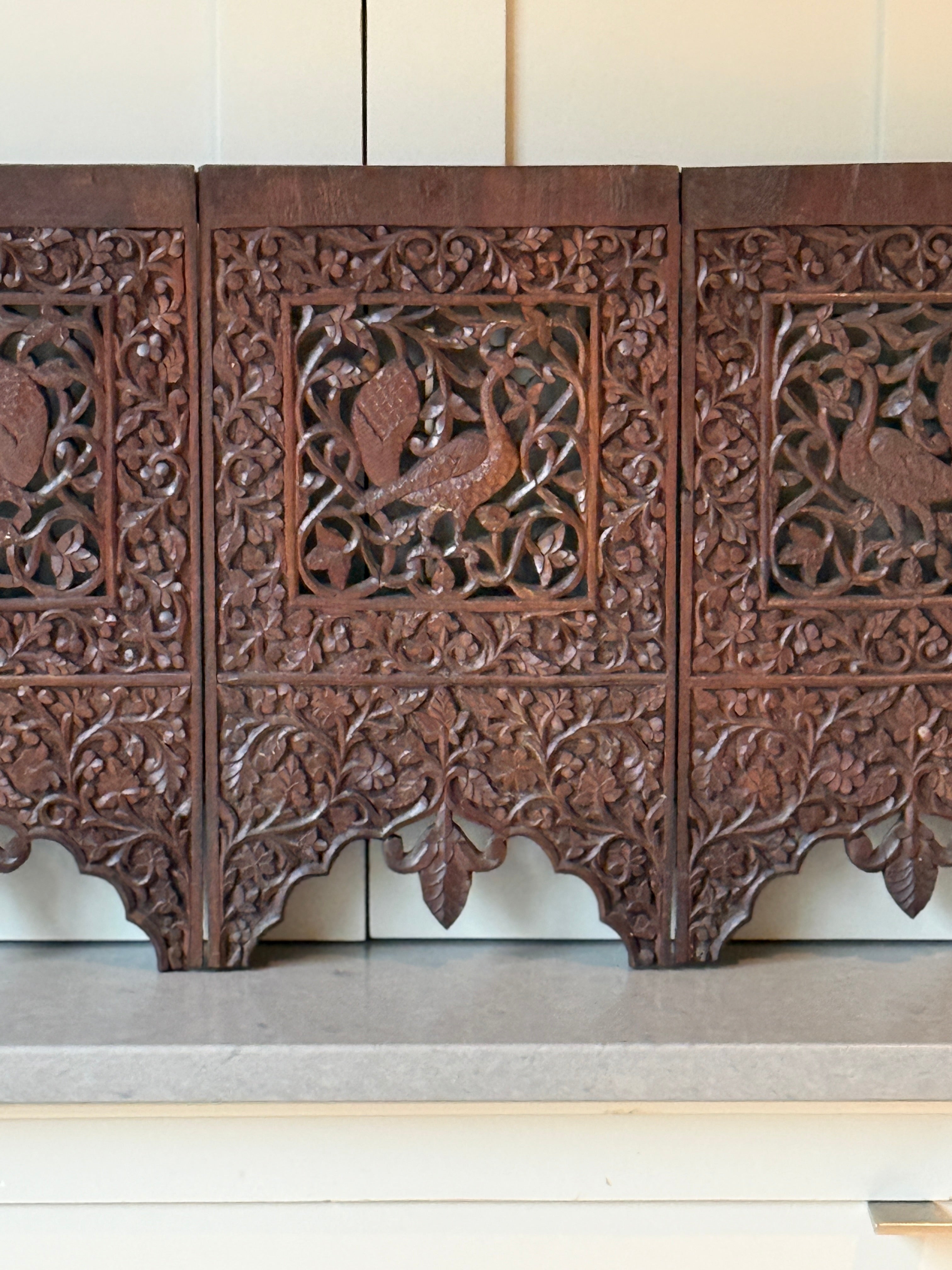 Anglo Indian Carved Wood Panel