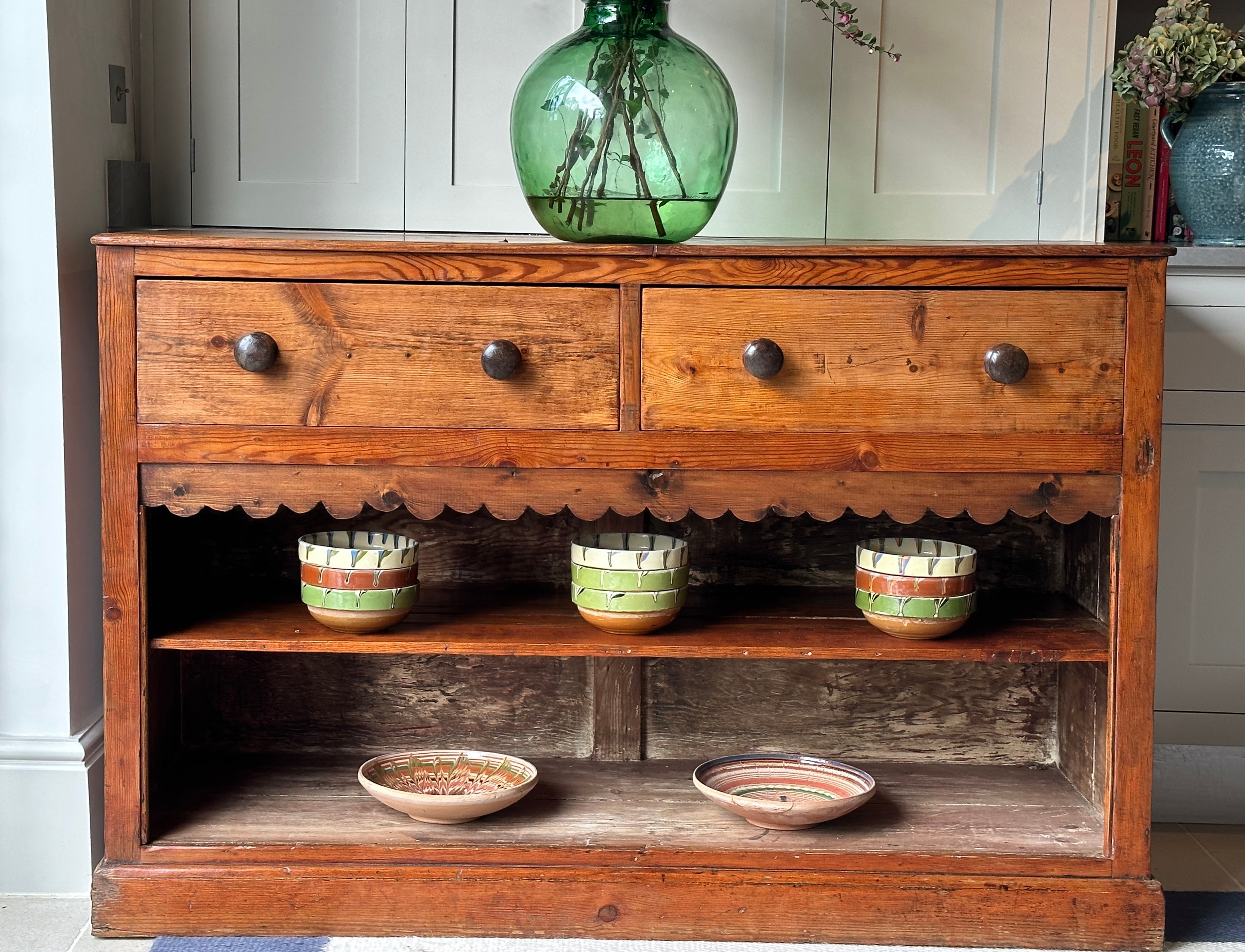 Large Vintage Pine Sideboard with deep drawers