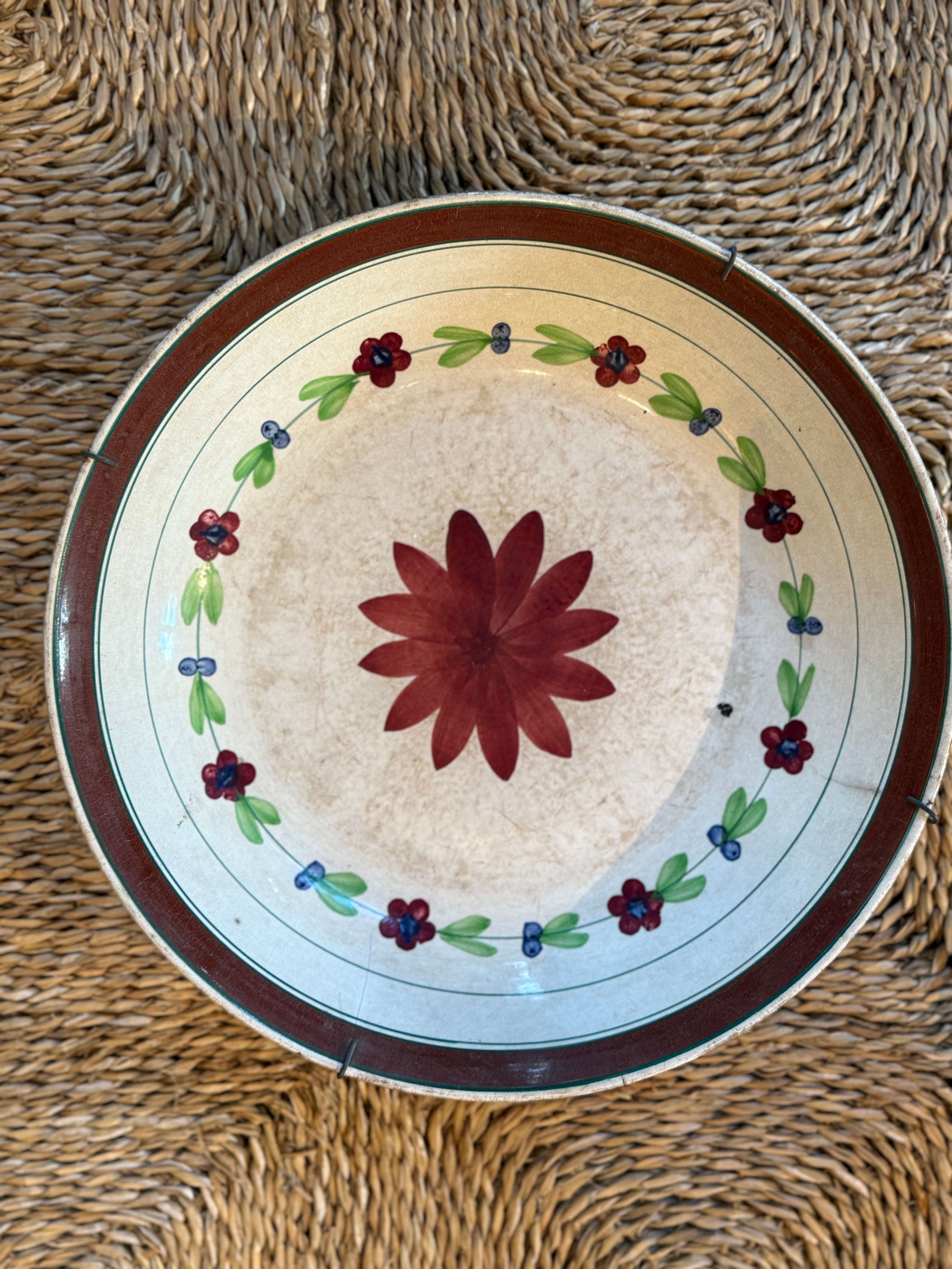 19th Century Dutch Glazed Ironstone Bowl from Ceylon