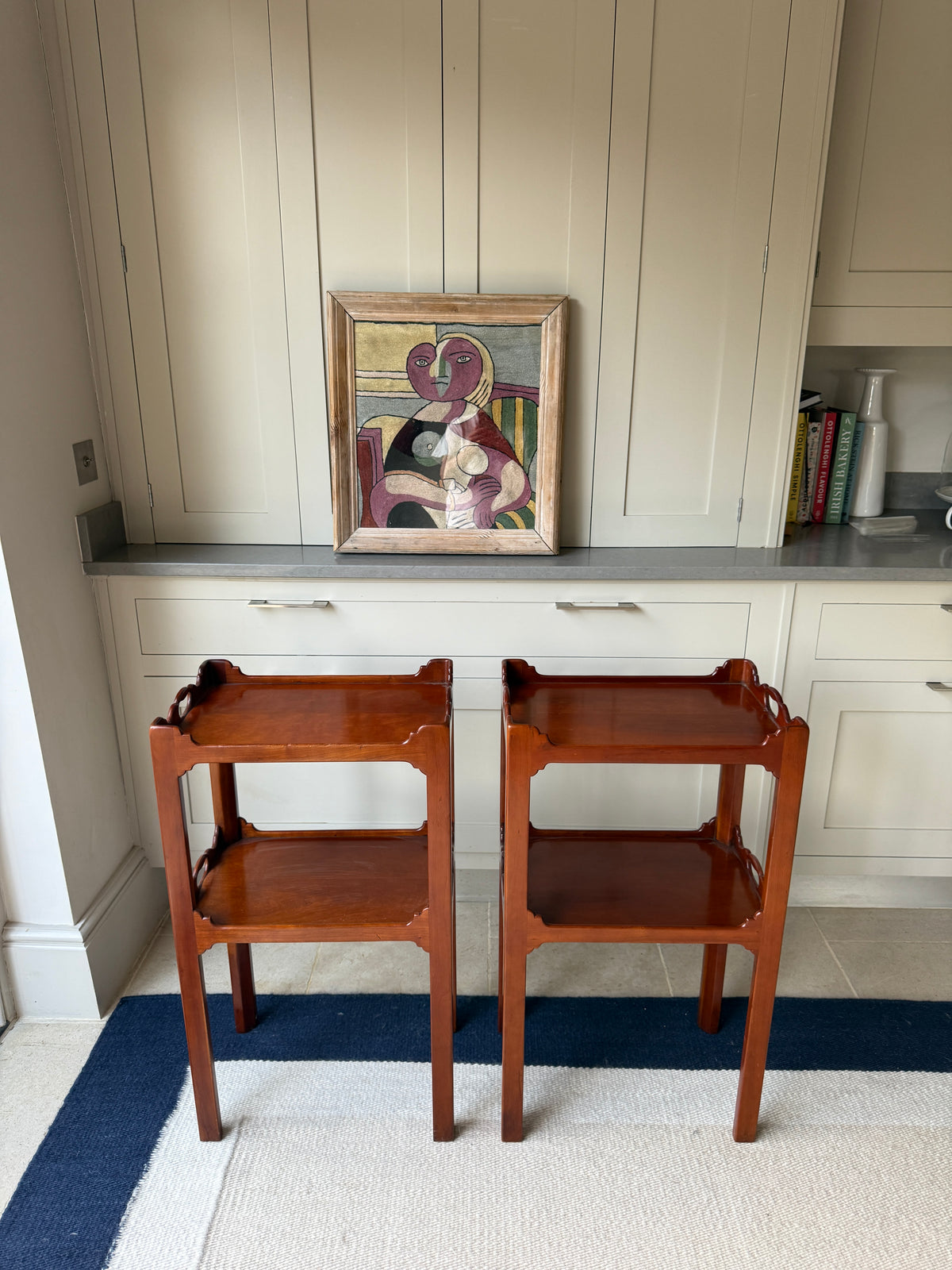 Pair of Mahogany Two-Tier Tray-Top Occasional Tables, Early 20th Century
