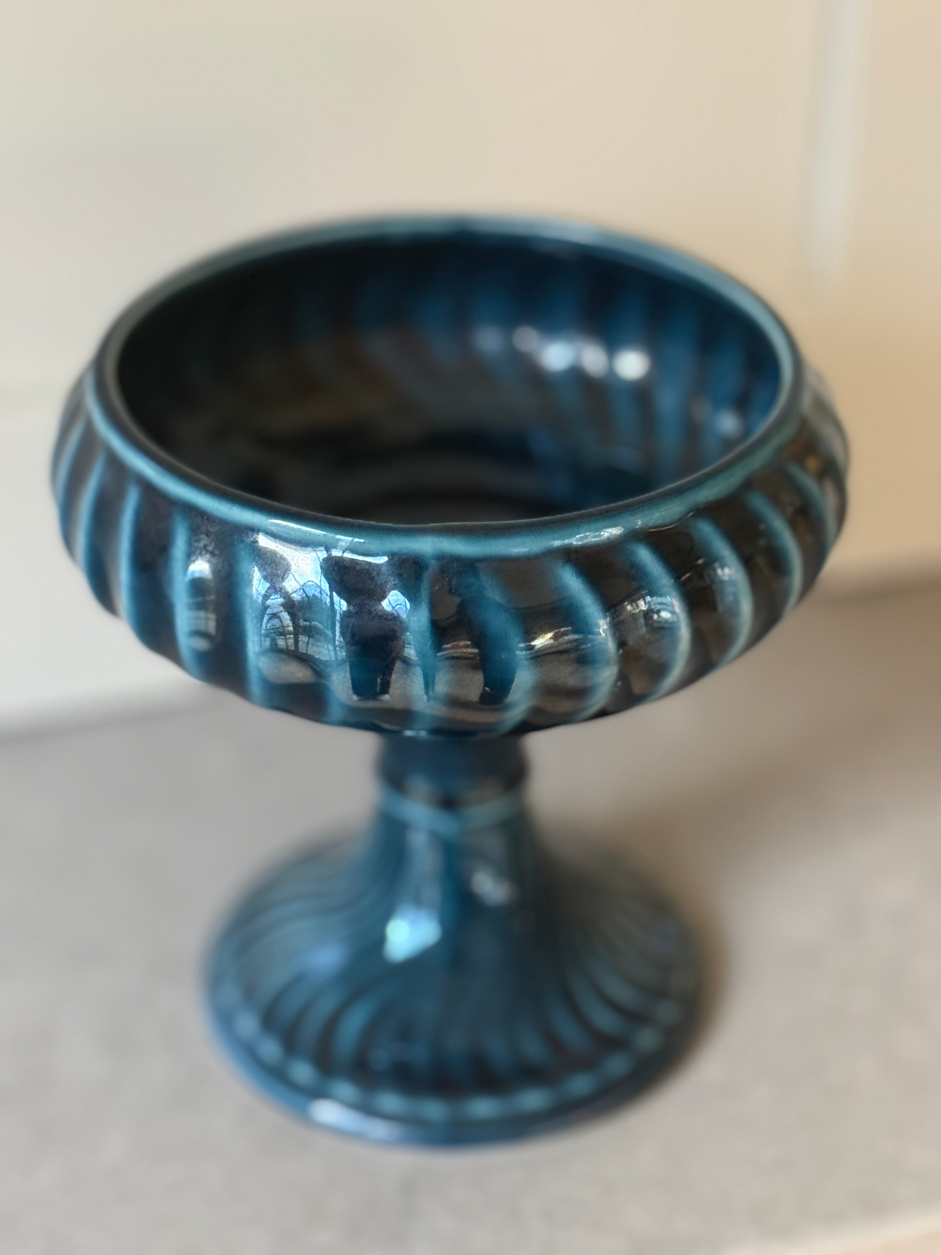 Dartmouth Teal Pedestal Vase