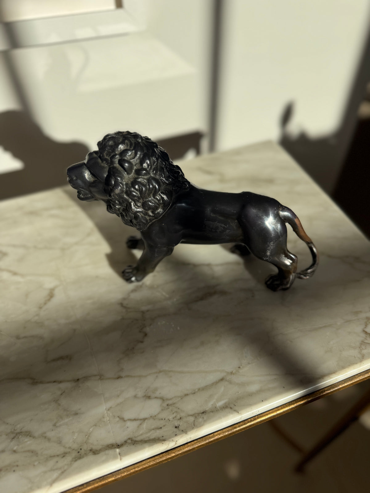 Patinated Metal Model Lion