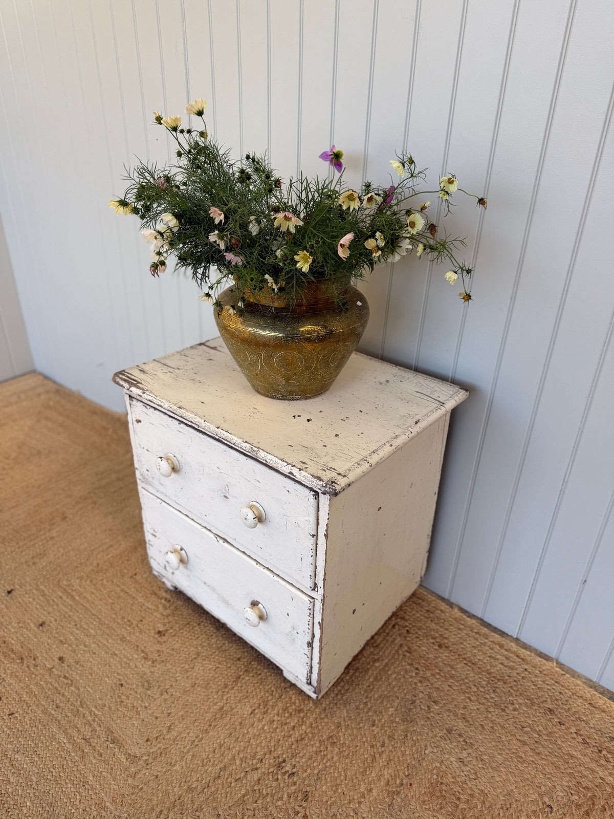 Small Antique Painted Pine Chest of Drawers