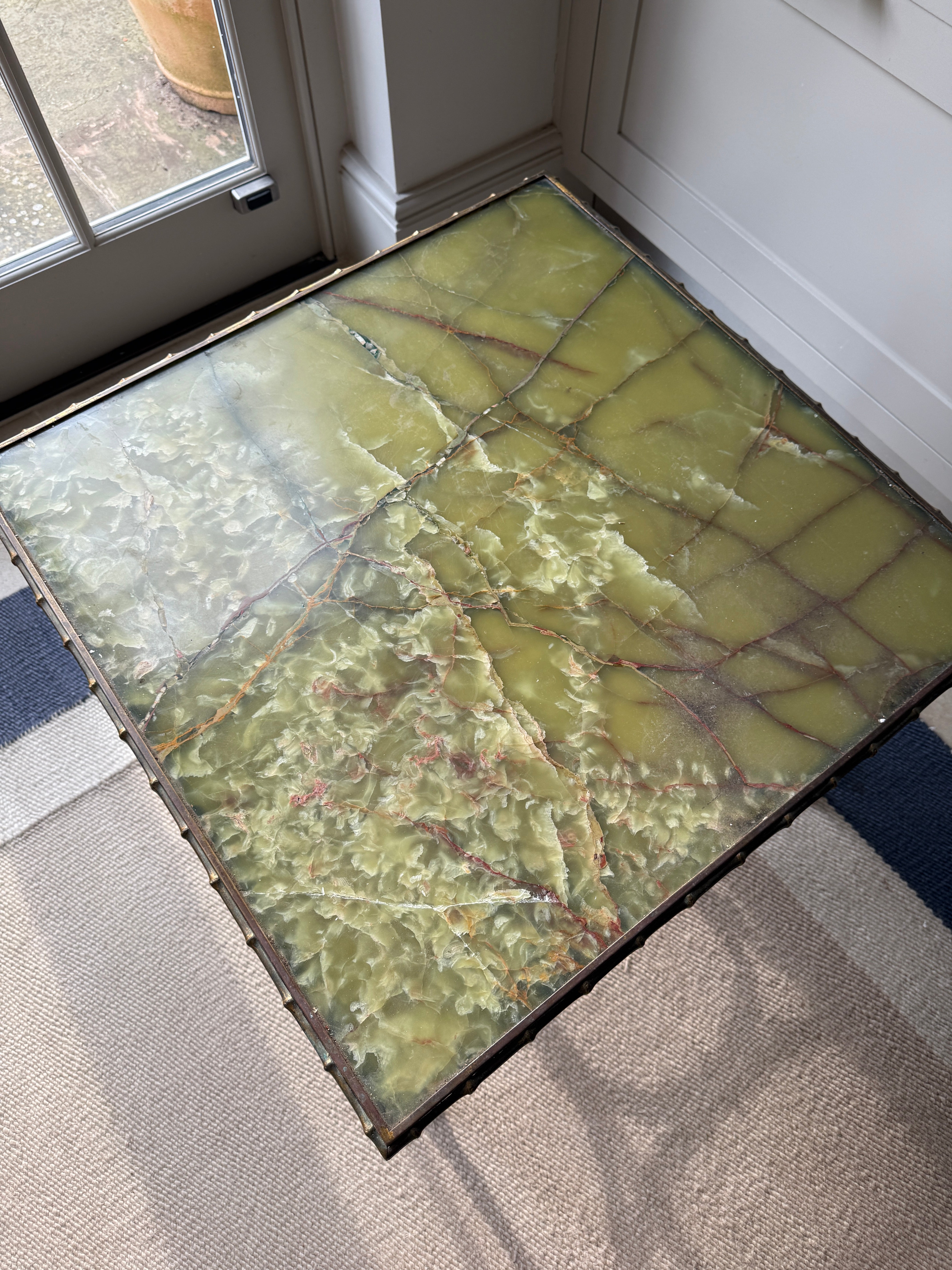 French Bronze  and Onyx Coffee Table