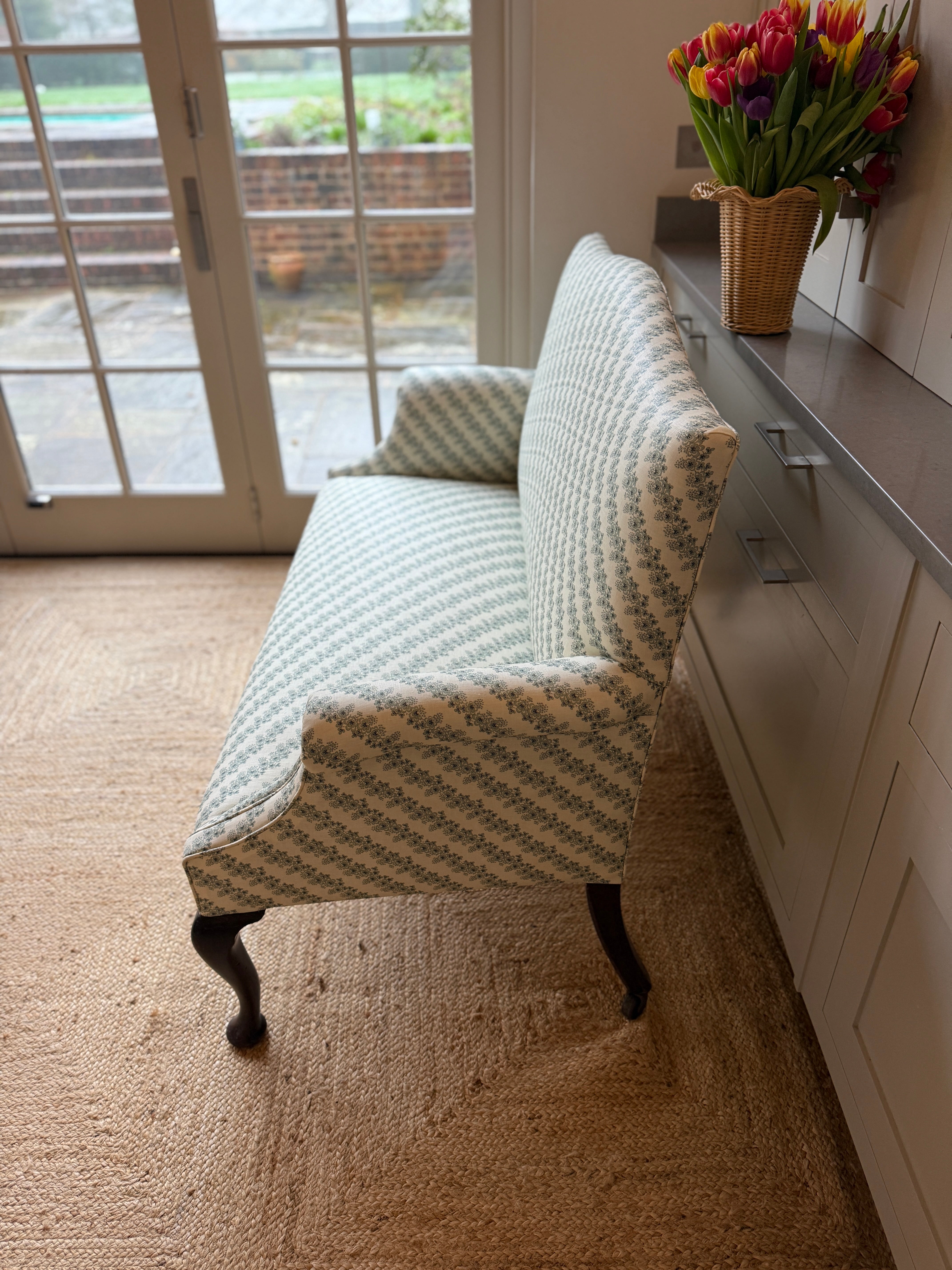 English Camel Back Sofa in Howe 36 Bourne St