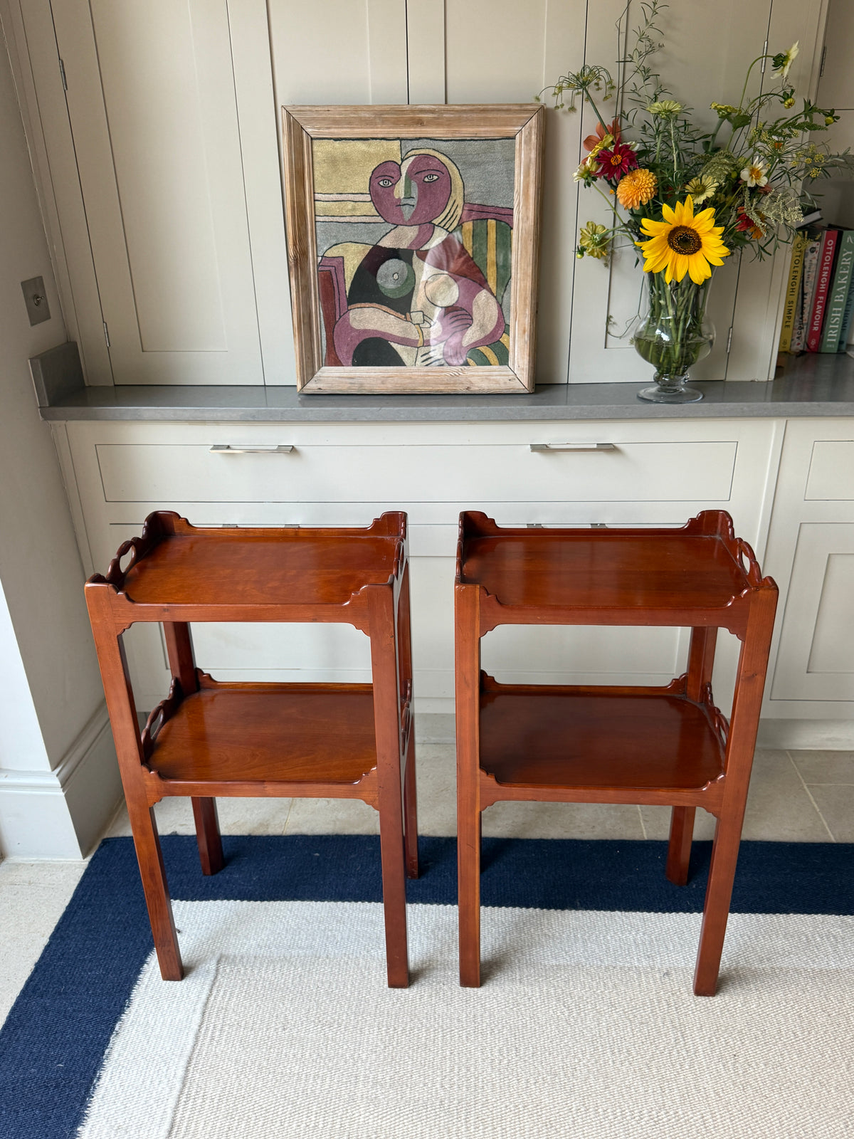 Pair of Mahogany Two-Tier Tray-Top Occasional Tables, Early 20th Century