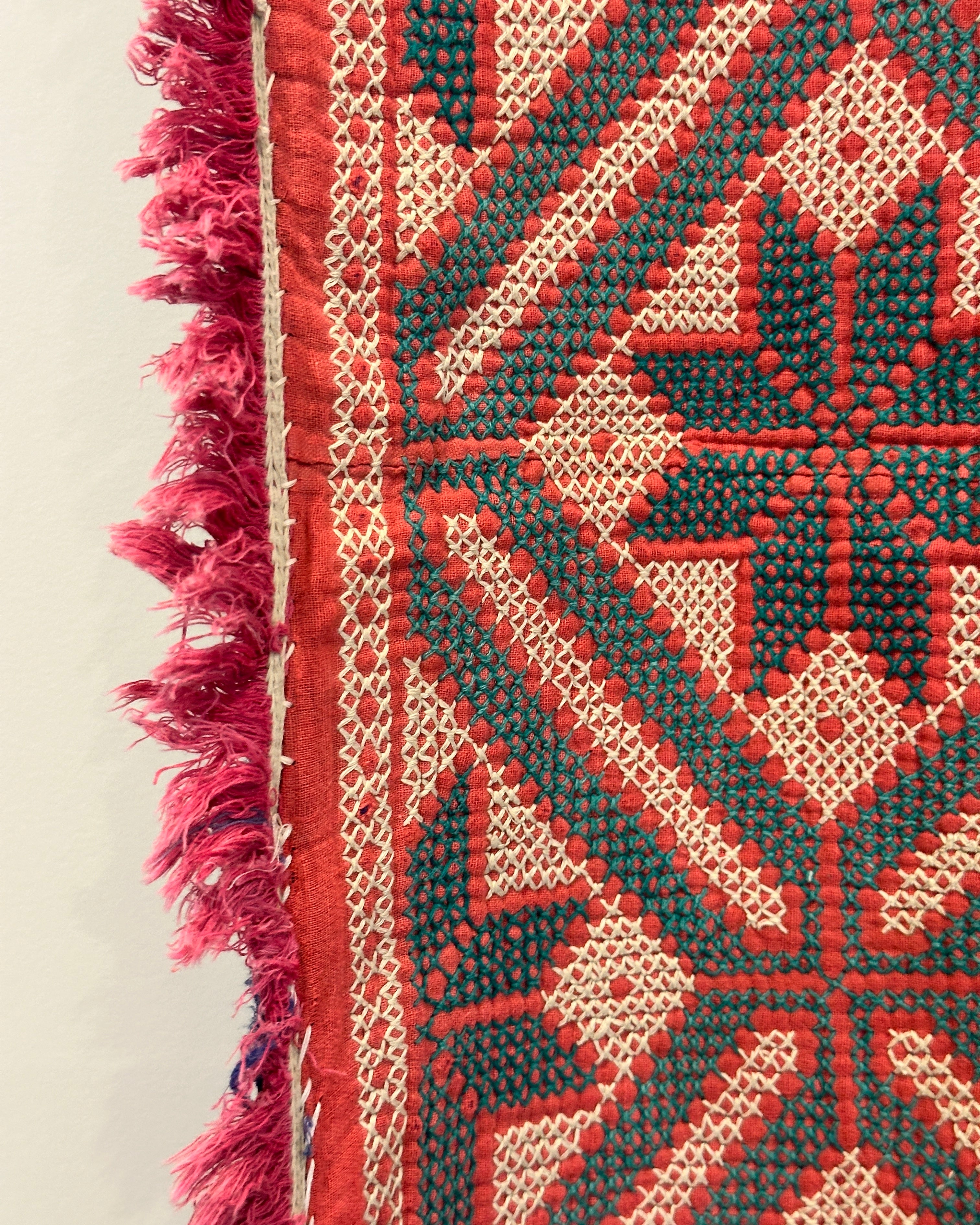 Sindhi Rald Bangladesh Blankets (Pink and Green with Stars)