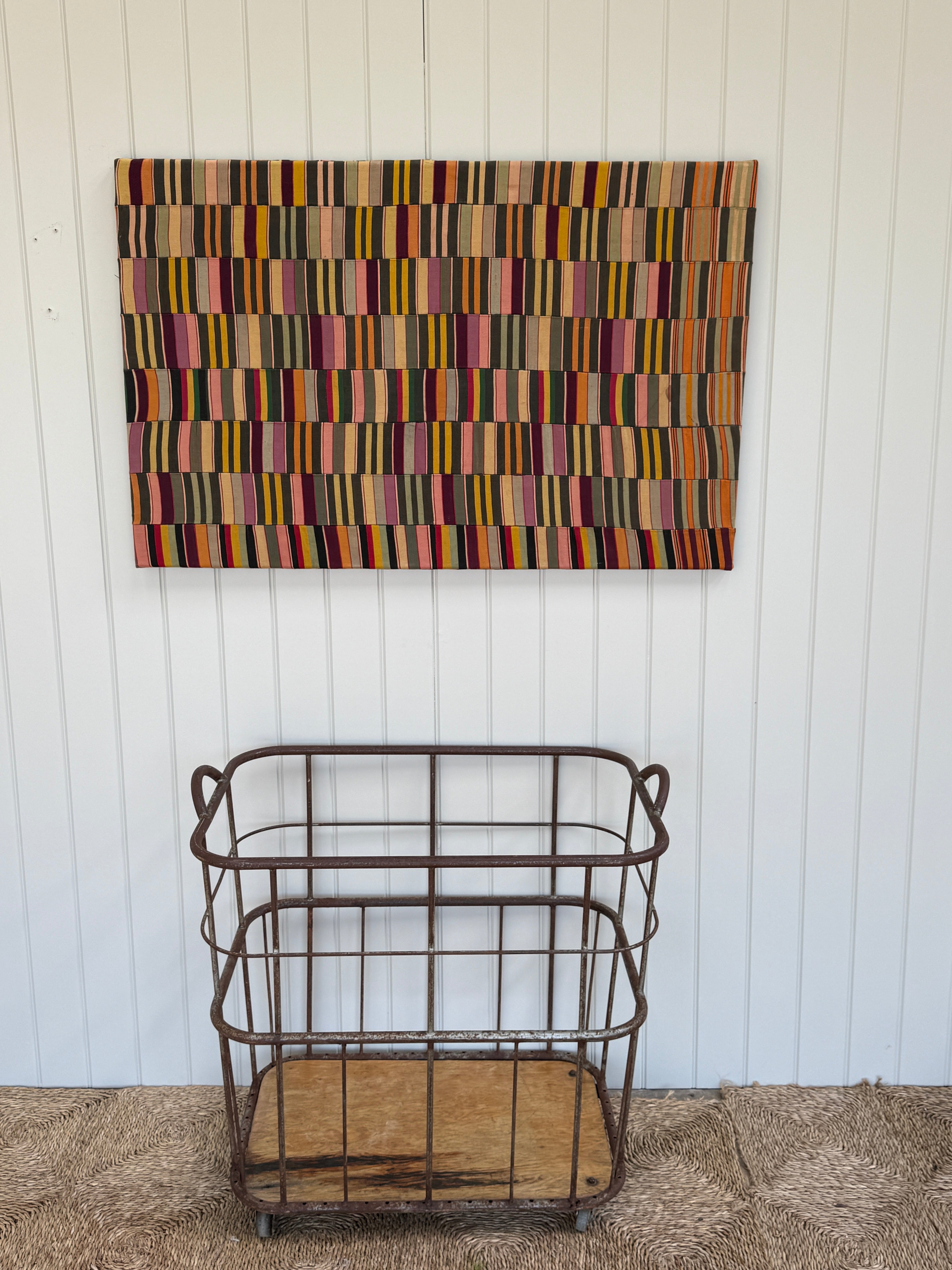 French Metal Baguette Trolley with Wooden Base