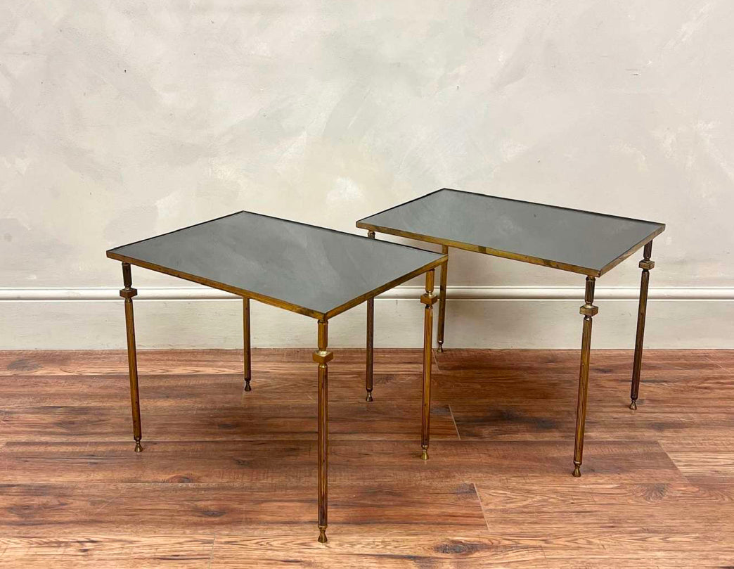 Pair of 1930's, Mirrored Glass End Tables