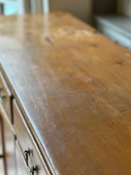 Large Antique Pine Sideboard with great patina