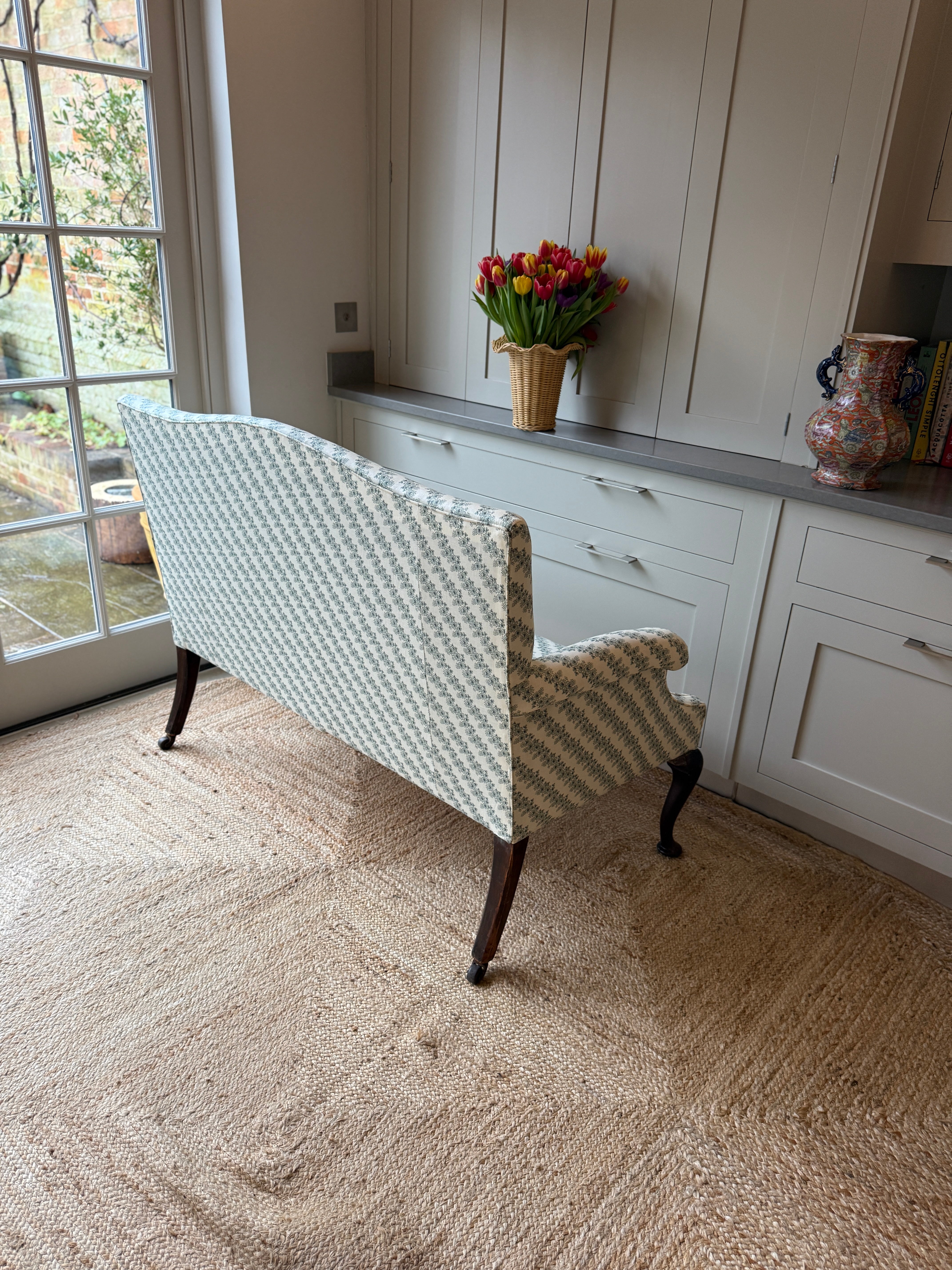 English Camel Back Sofa in Howe 36 Bourne St