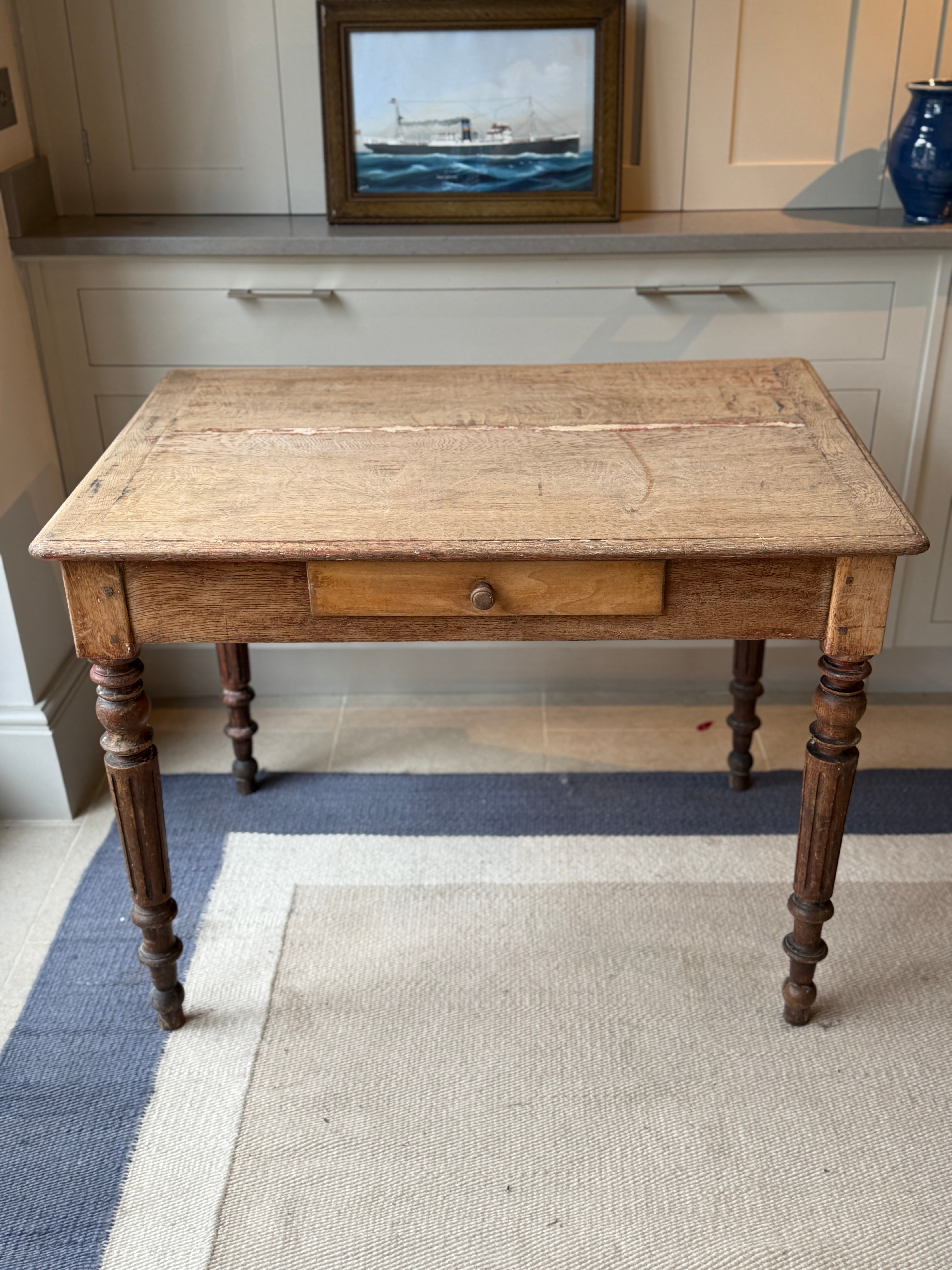 Small French Faded Pine Kitchen Table