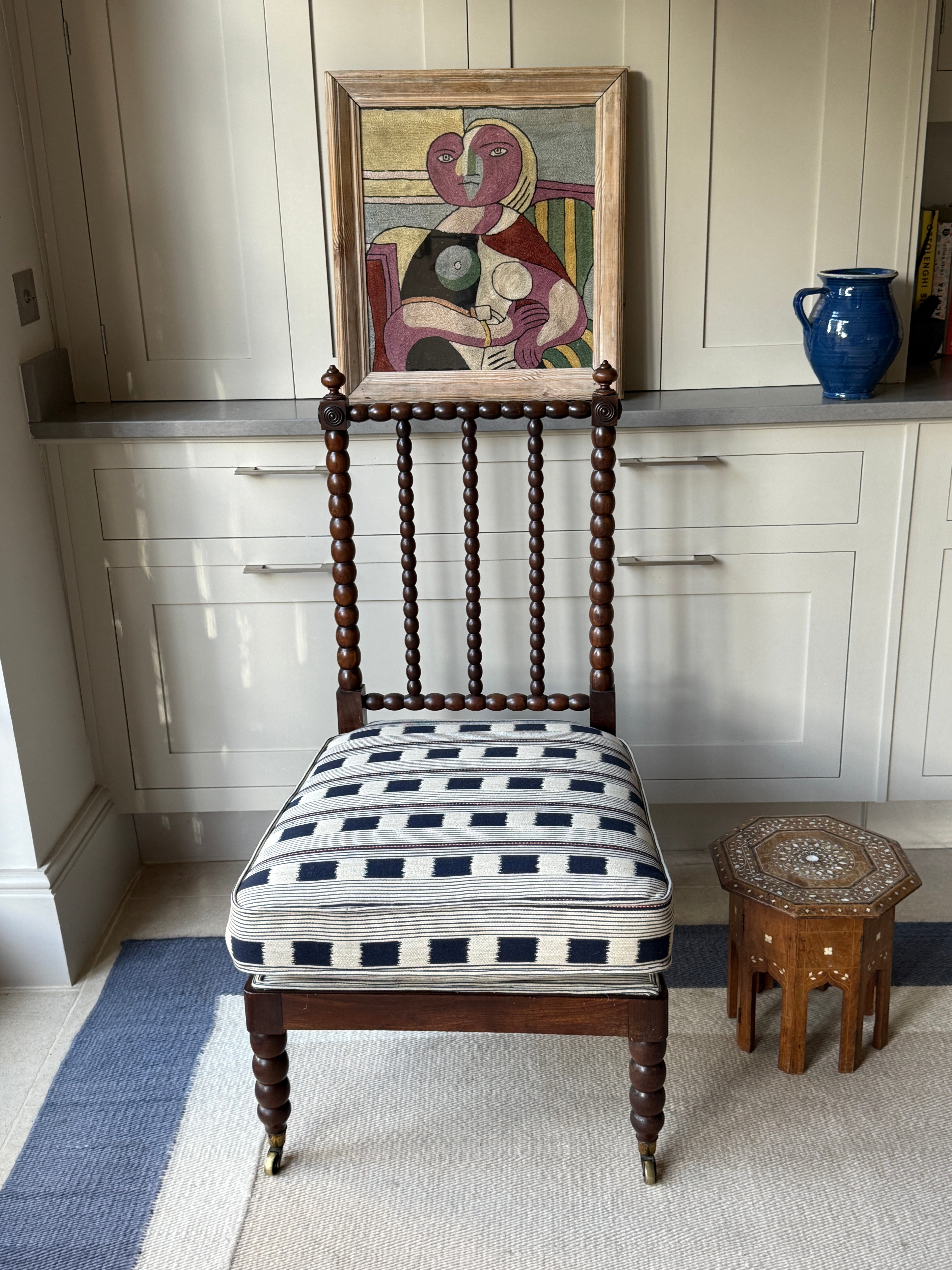 Regency Bobbin Chair in Lost & Found Navy