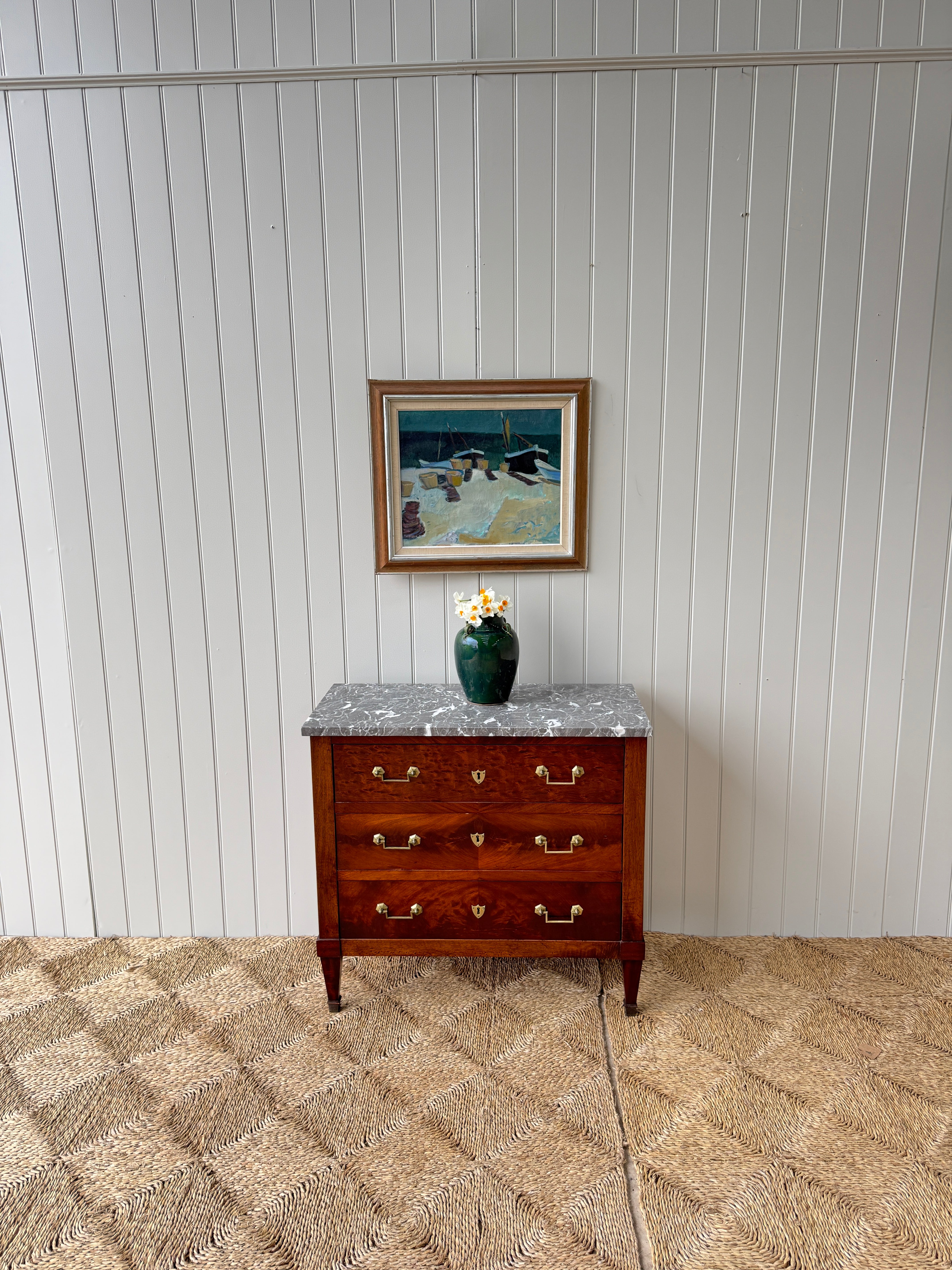 Small Empire Commode with Dappled Grey Marble Top