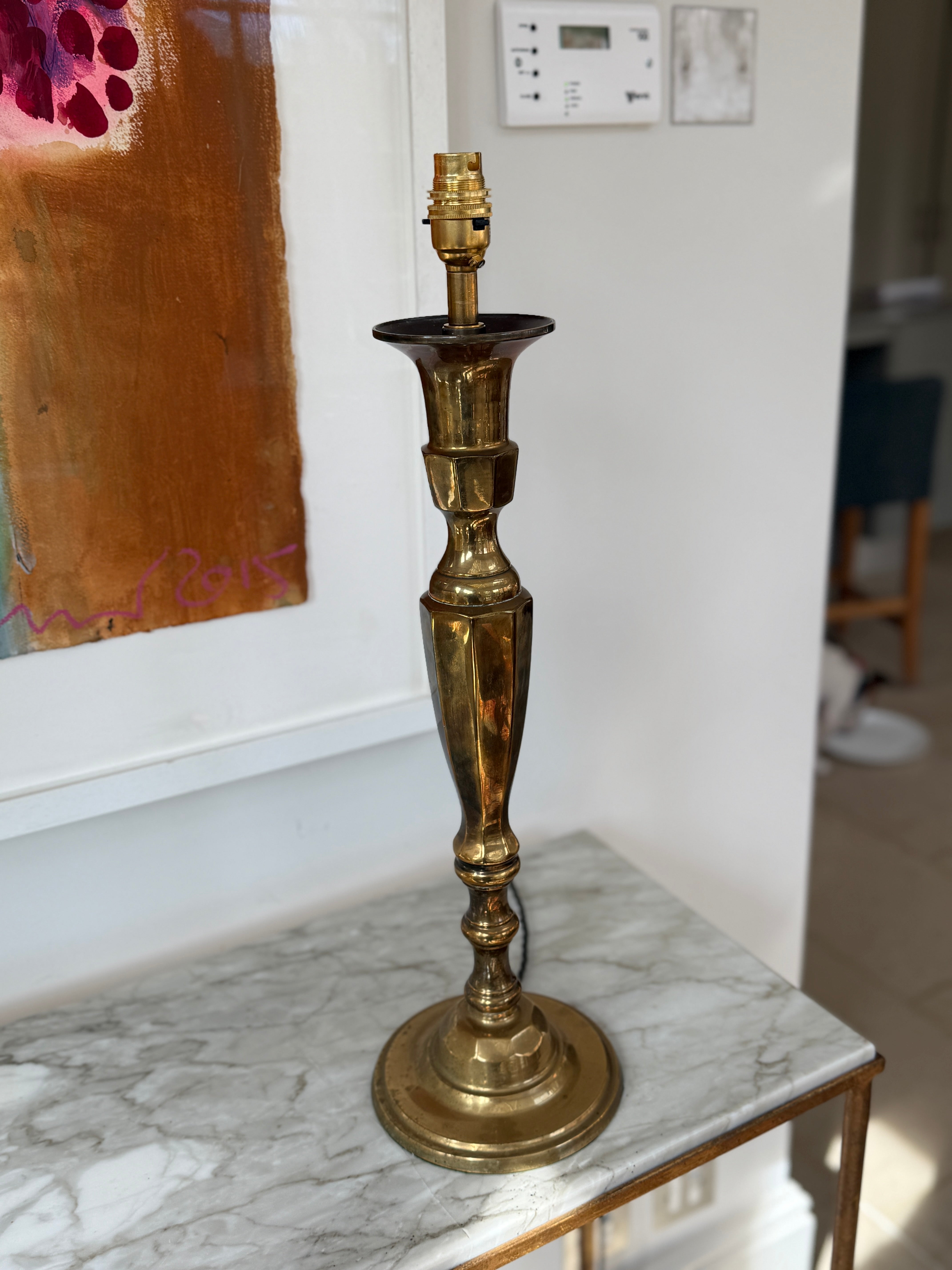 Tall Antique Brass Lamp