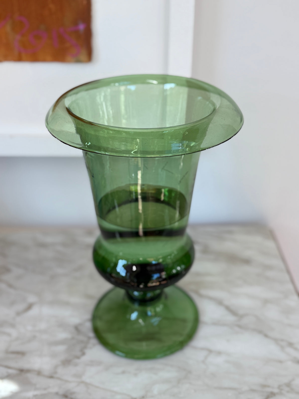 Vintage Green Glass Vase